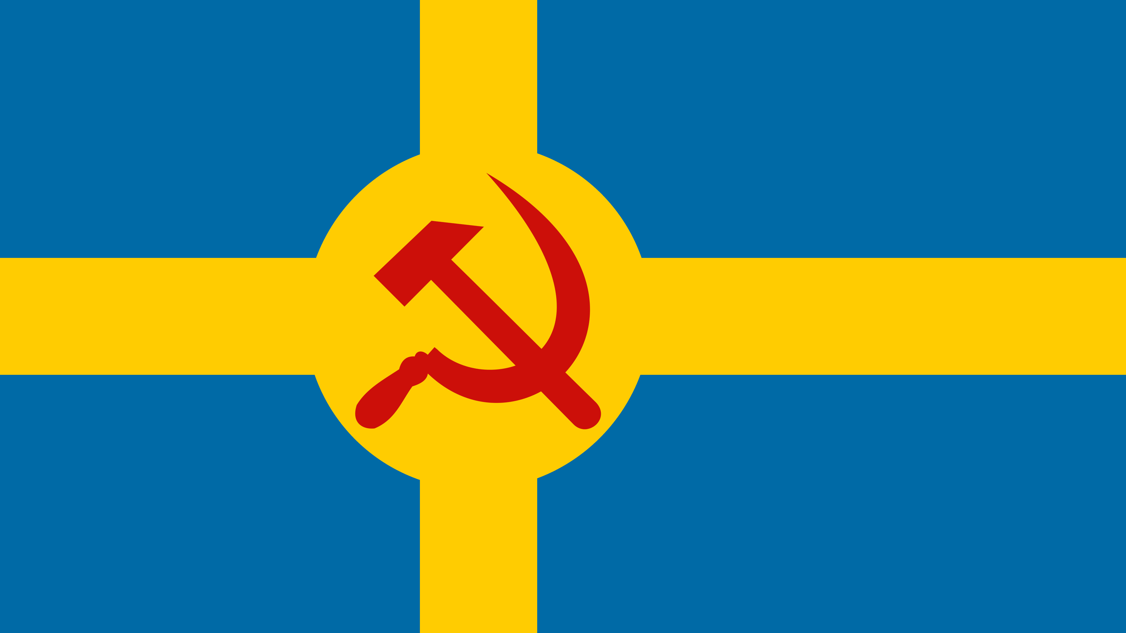 3840x2160 Swedish Communist Flag 1920x1080p