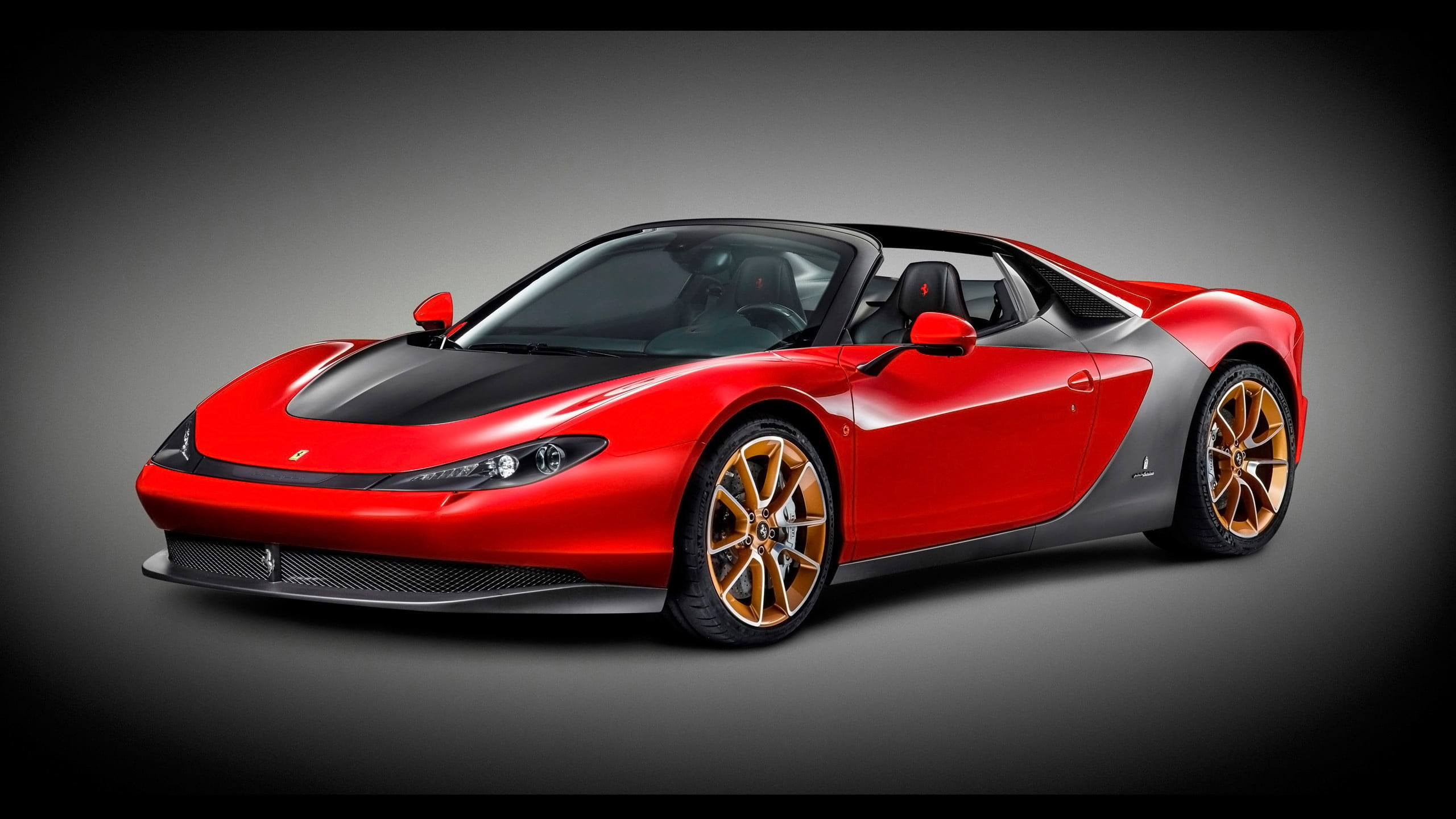 2560x1440 red and black sport coup, Ferrari, Pininfarina Sergio, car, red cars HD