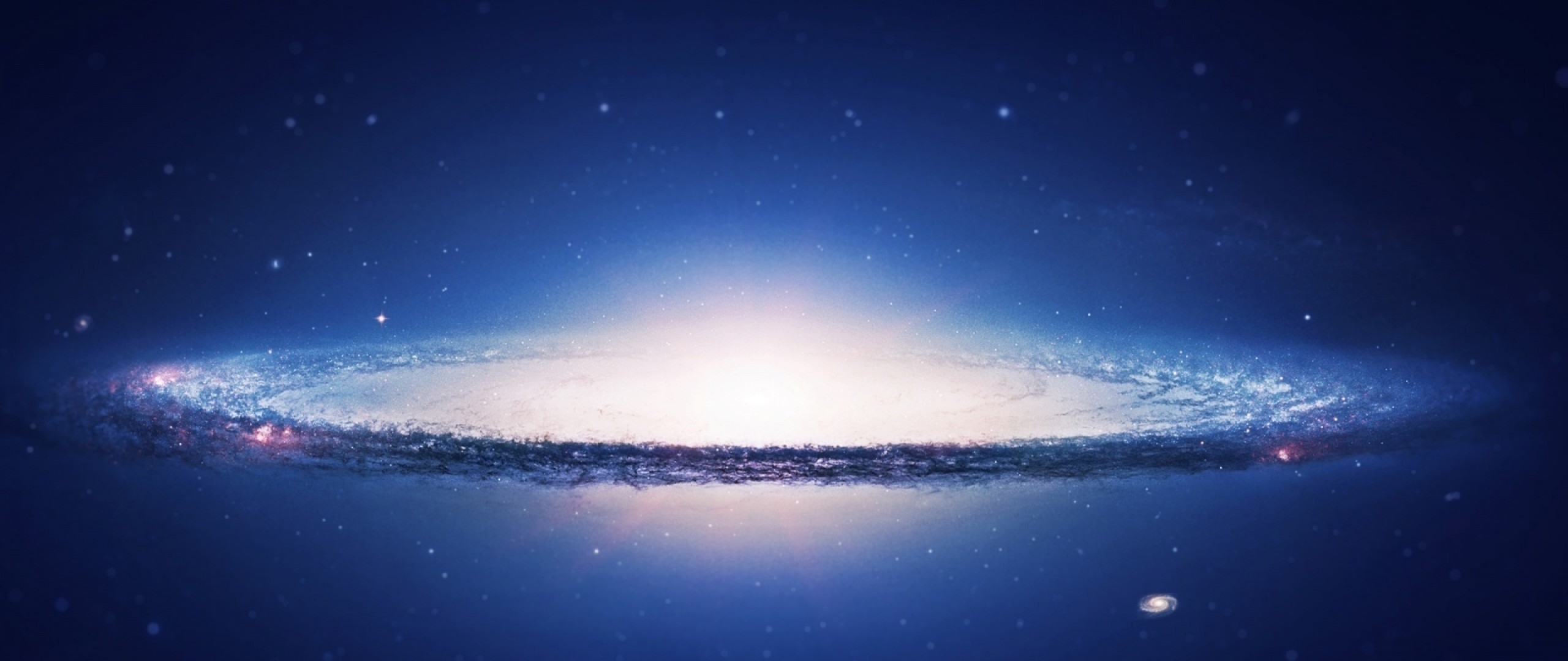 2560x1080  Wallpaper space, sky, spiral, galaxy