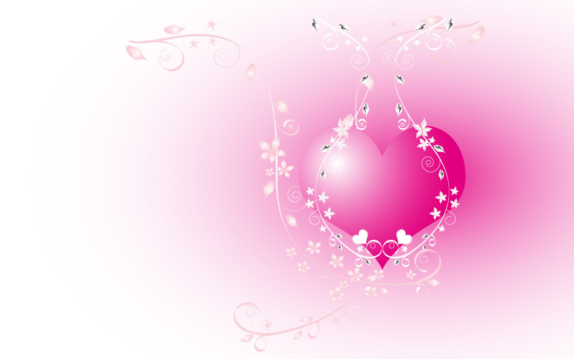 1920x1200  Download Hearts wallpaper, 'the pink heart'.