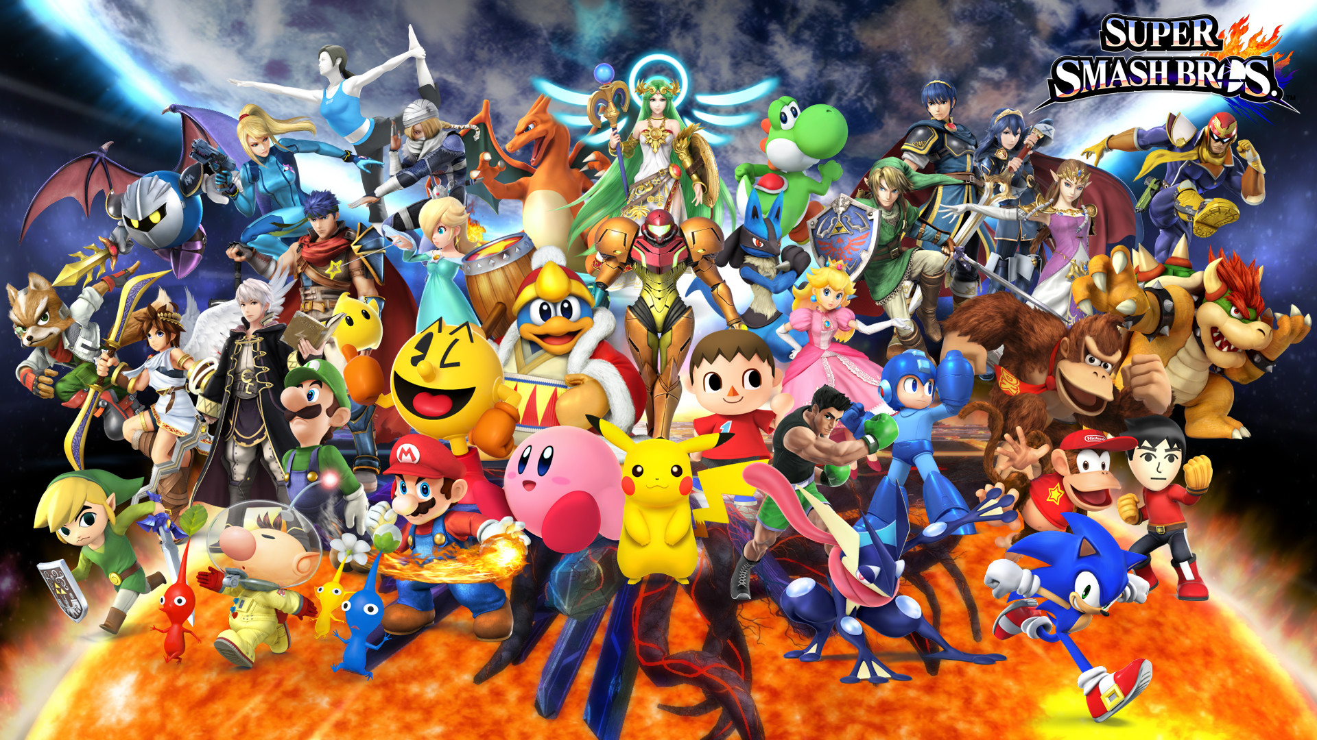 1920x1080 SSB4Late to the party, but here is my updated wallpaper, now with 100% more  Meta-Knight!