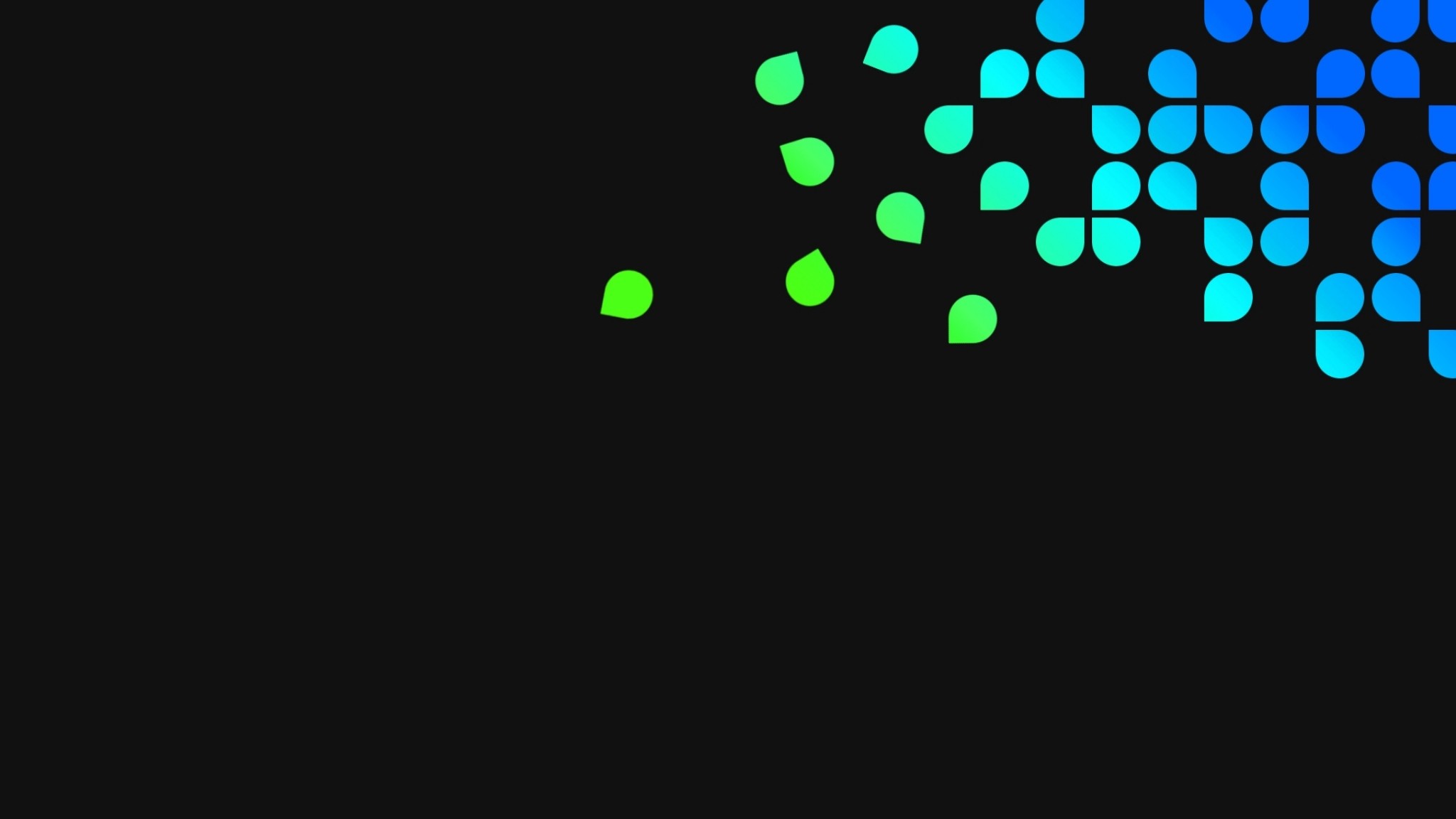 2048x1152  Wallpaper blue, green, black, dots, circles