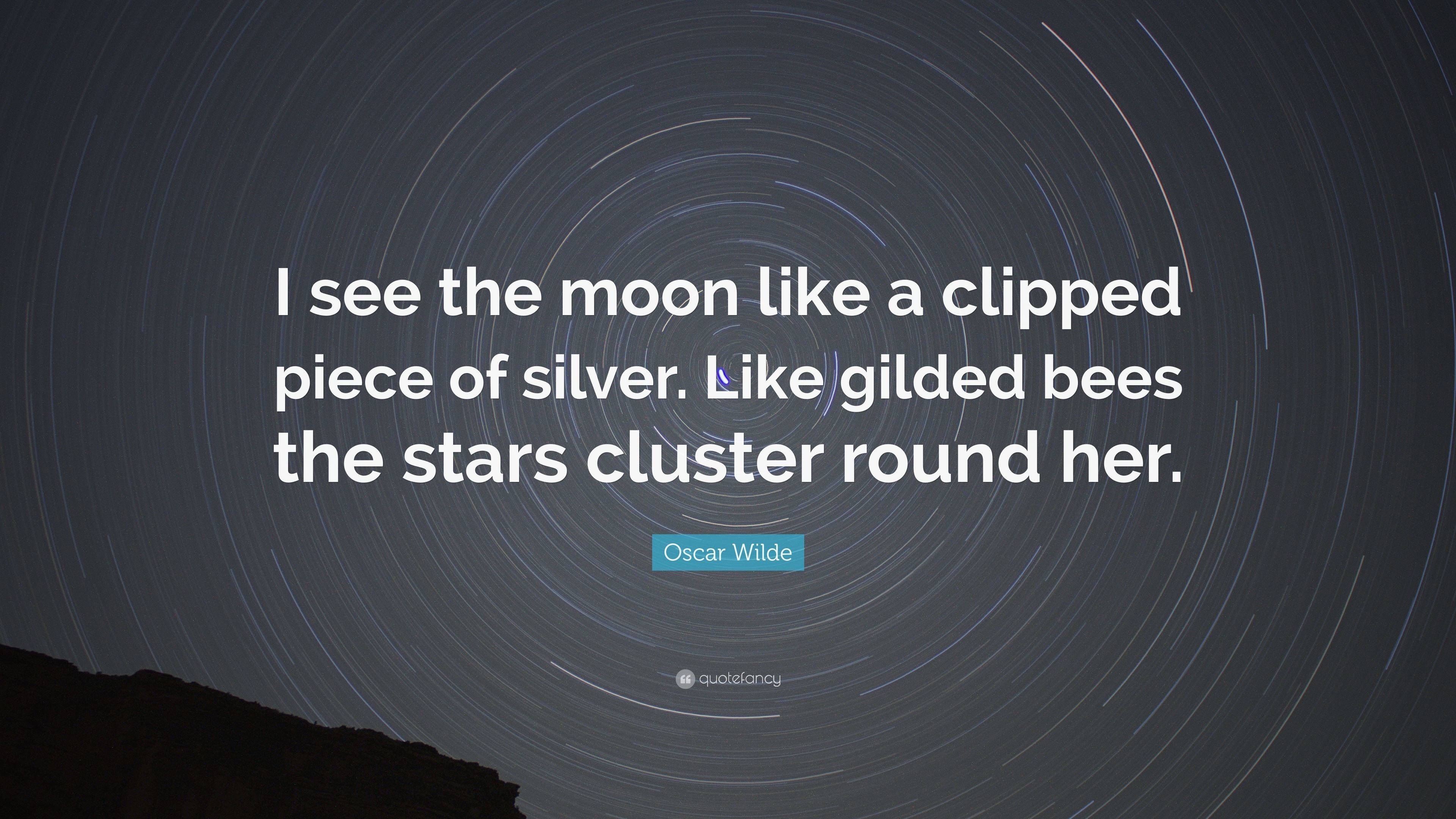 3840x2160 Oscar Wilde Quote: “I see the moon like a clipped piece of silver.