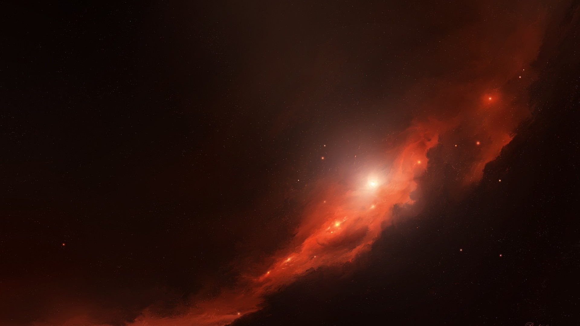 1920x1080 wallpaper red shine clouds of deep space.