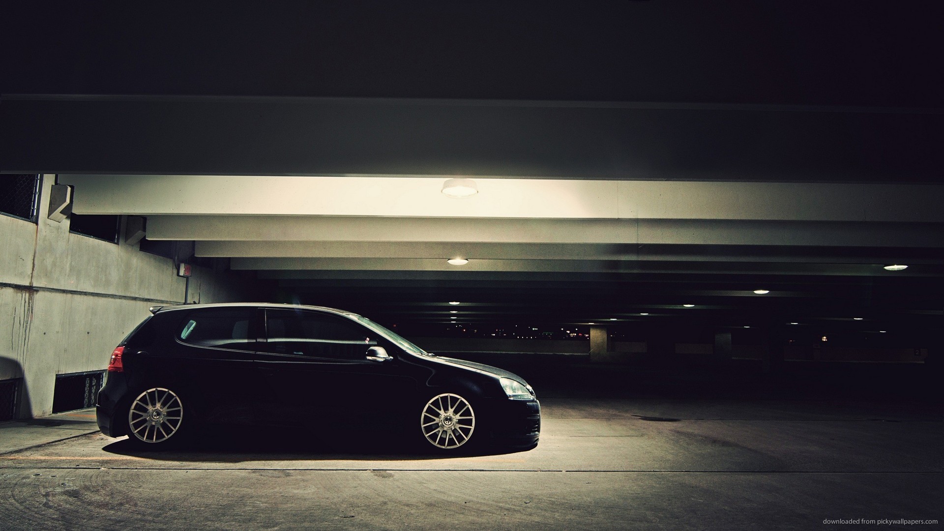 1920x1080 Black Volkswagen Golf Stance Sideview picture