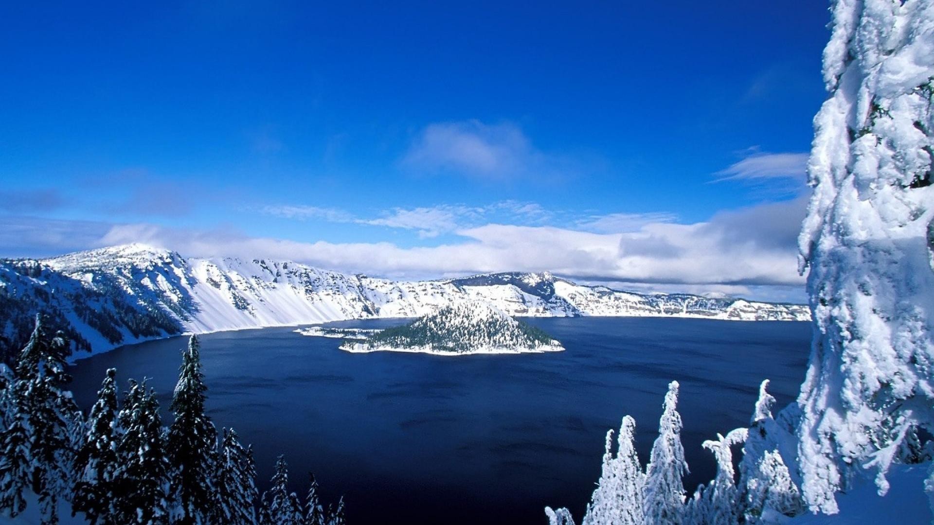 1920x1080 Lakes - Landscapes Winter Frozen Nature Awesome Trees Lake Blue 3d Hd Photo  for HD 16