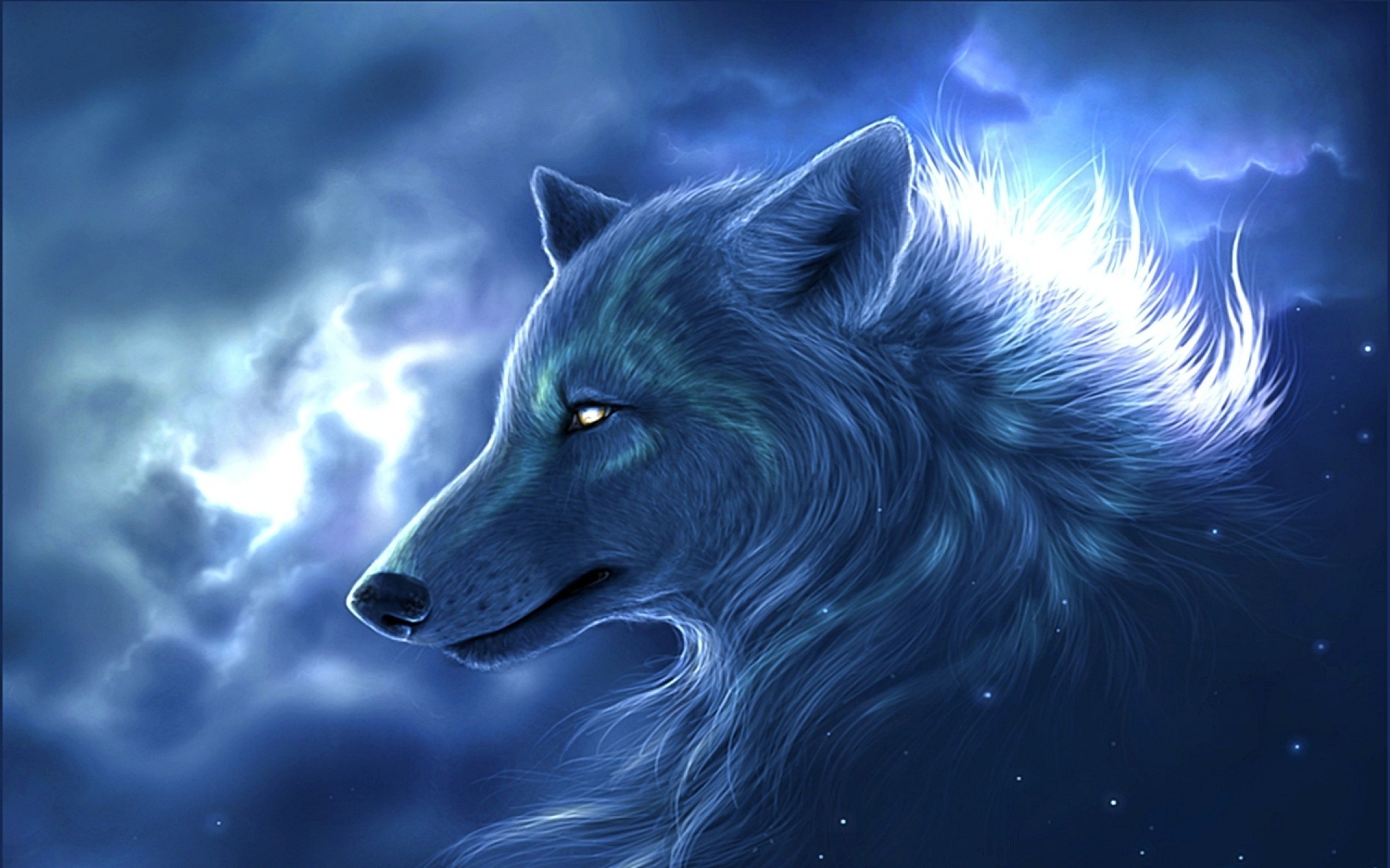 2560x1600 Fantasy - Wolf Wallpaper
