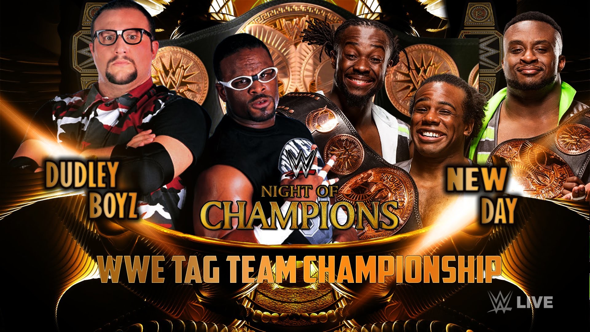 1920x1080 WWE Night Of Champions 2015 - Dudley Boyz Vs New Day (TagTeam Championship)  Match HD
