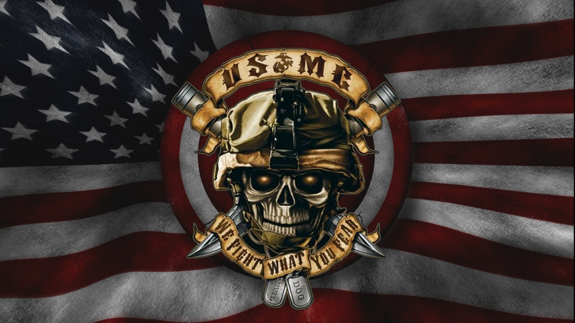 1920x1080 Holiday - 4th Of July Marines Devil Dog American Wallpaper