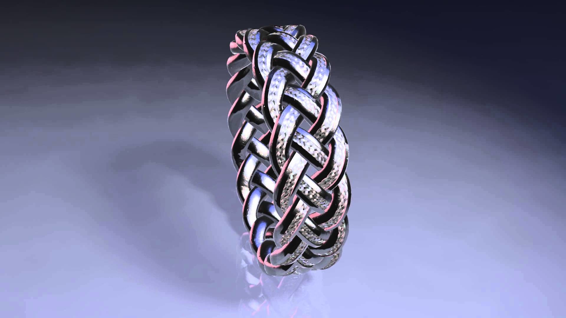 1920x1080 3D printed Celtic Knot Ring ~ raw silver material