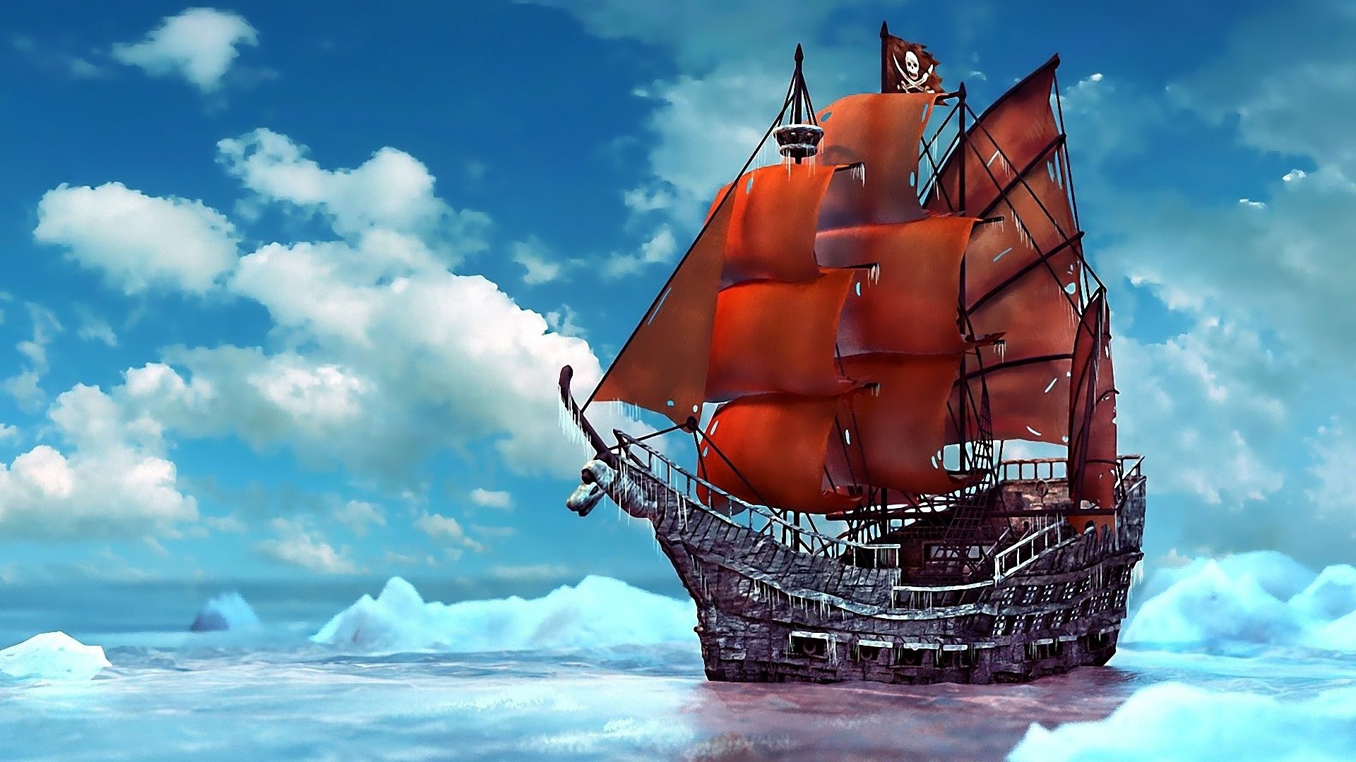 1920x1080 Pirate ship ice snow ship ships boat boats pirates ocean sea fantasy  wallpaper |  | 91229 | WallpaperUP