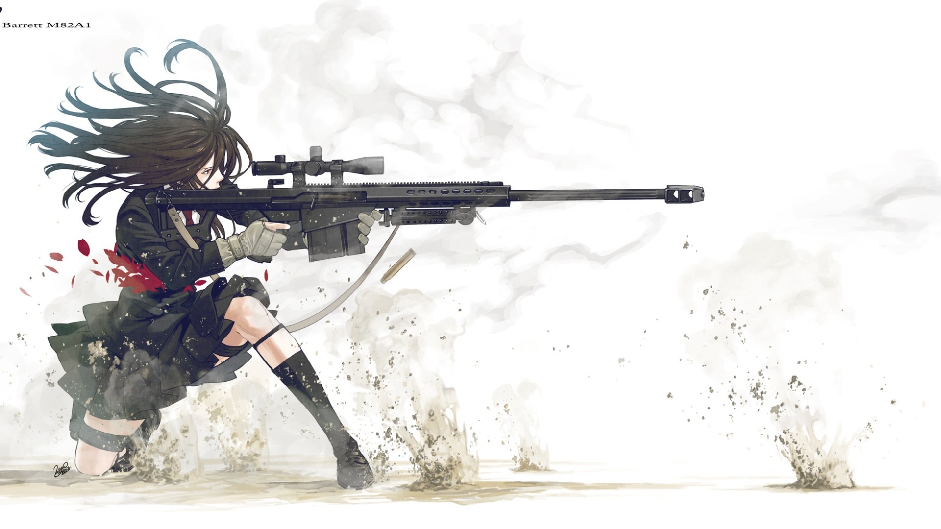 1920x1080 Anime Girl with Barret M82A1
