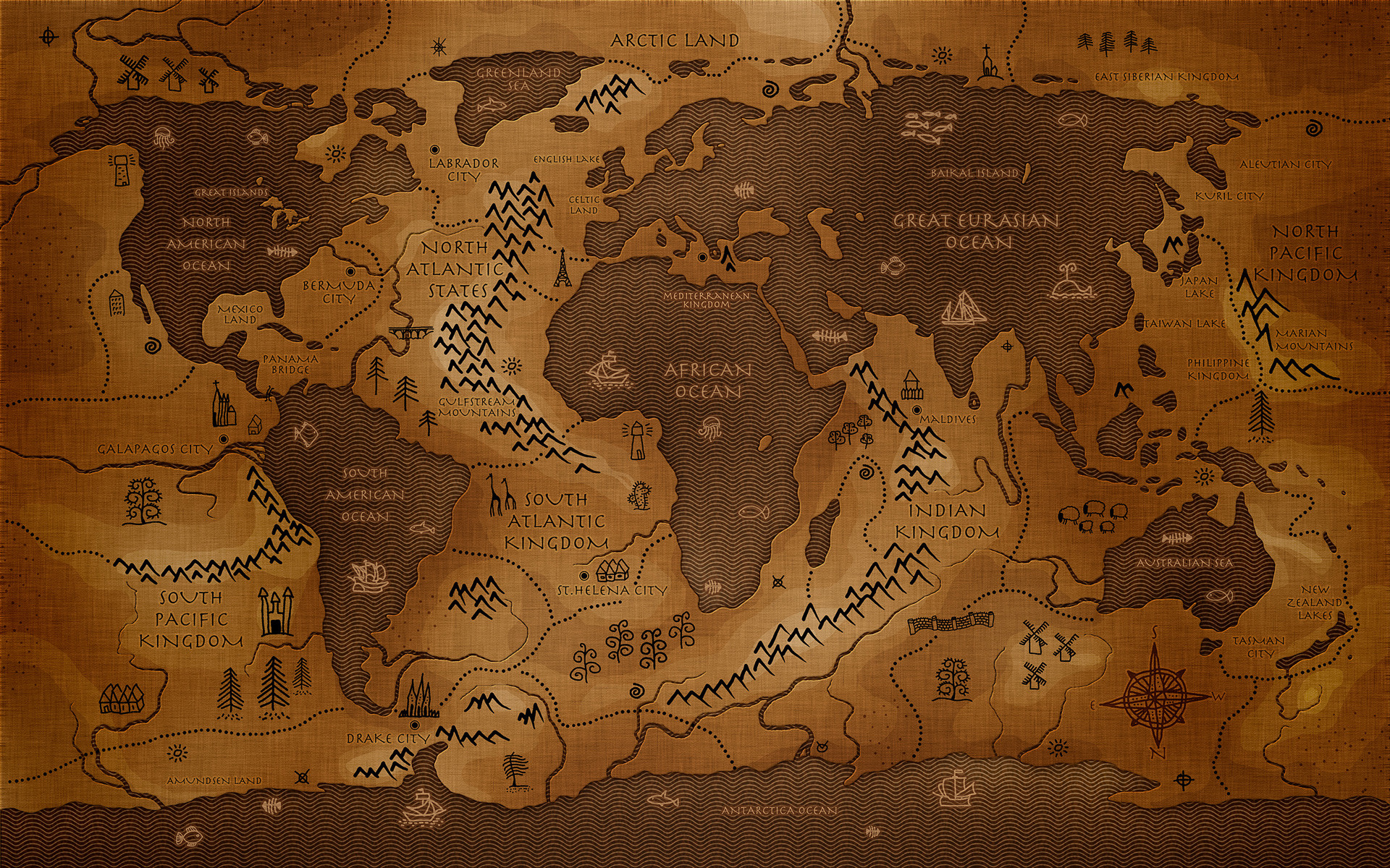 1920x1200 Daily Wallpaper: A Different Take on an Ancient Map | I Like To Waste My  Time