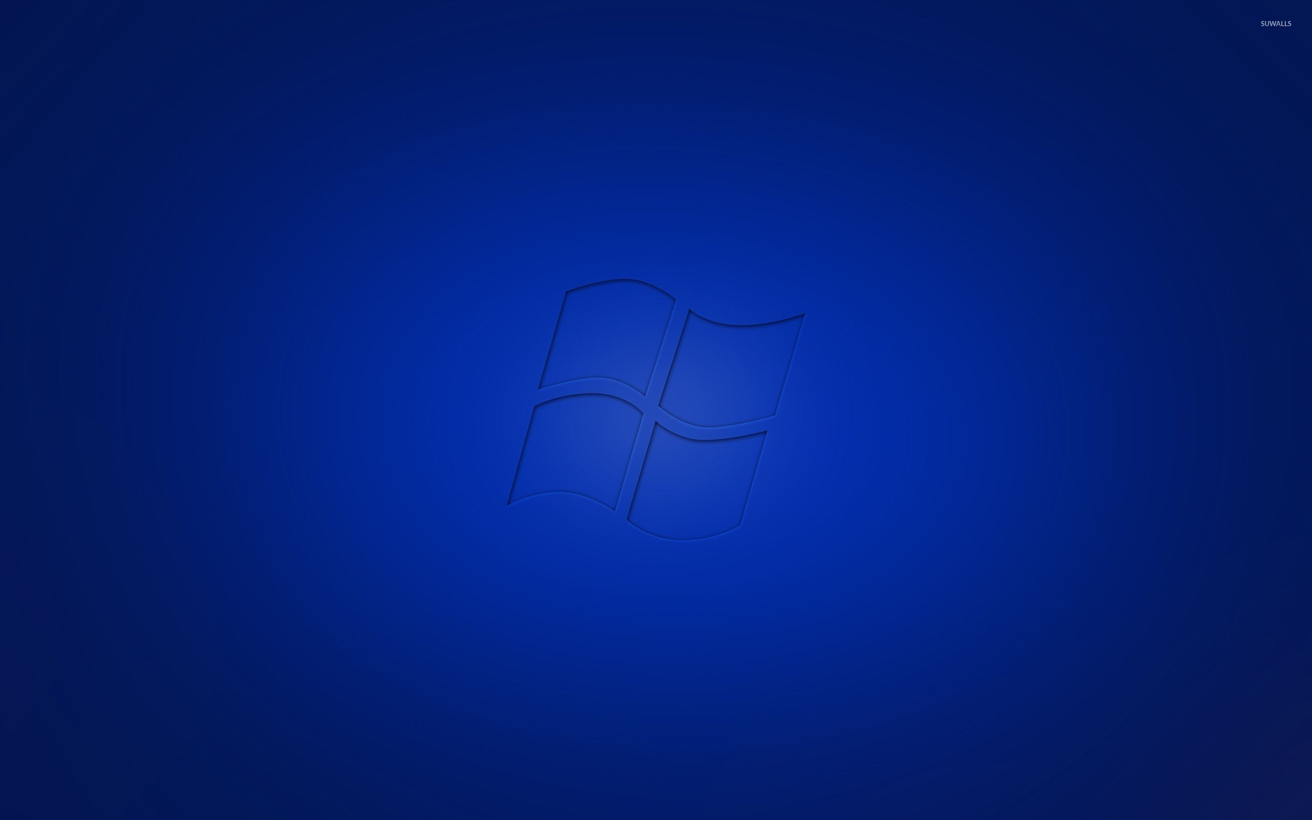 2560x1600 Blue Windows 7 printed on blue background wallpaper