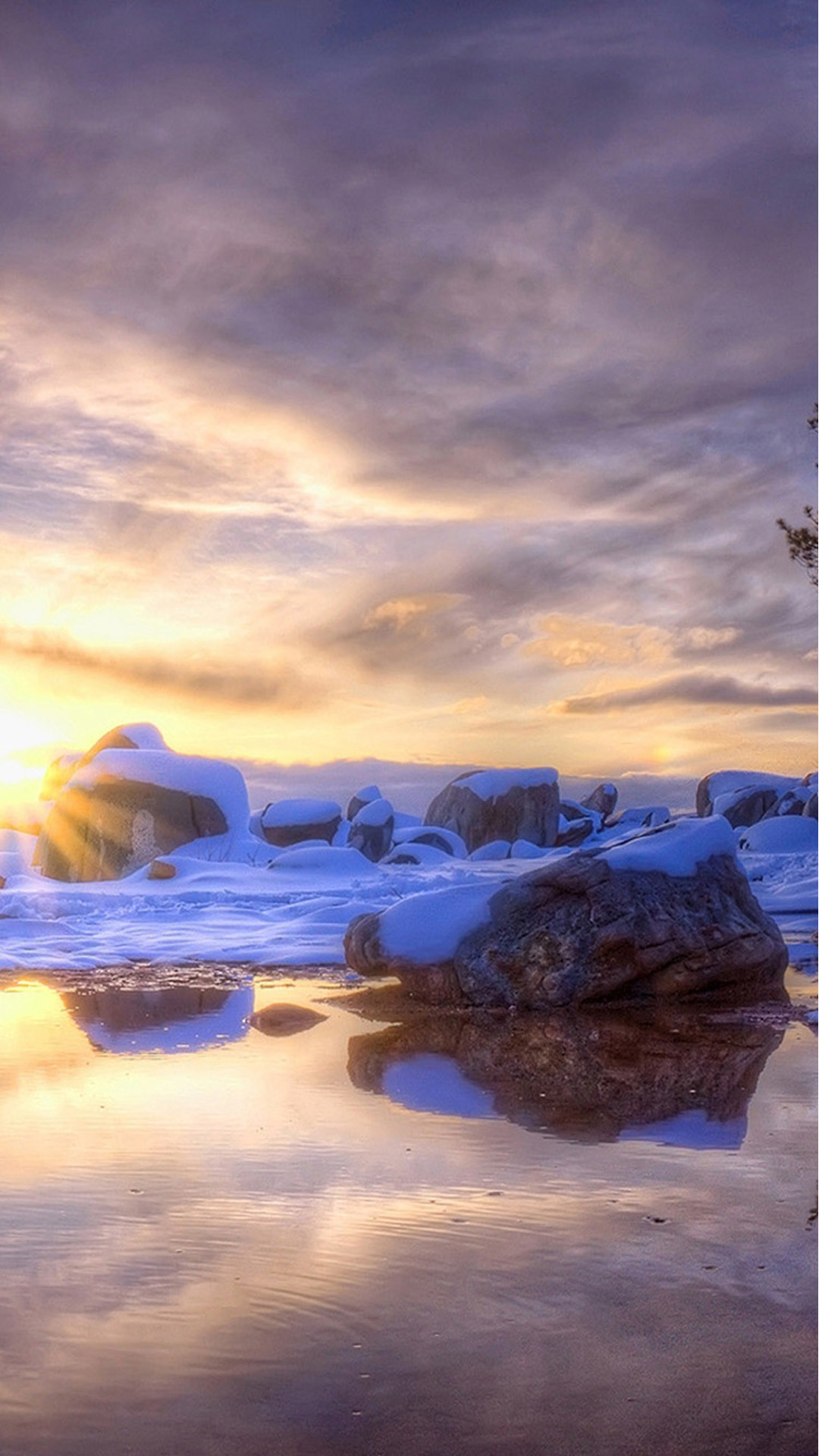 1080x1920 Nature Icy Stone Rock Beach Skyview #iPhone #6 #plus #wallpaper