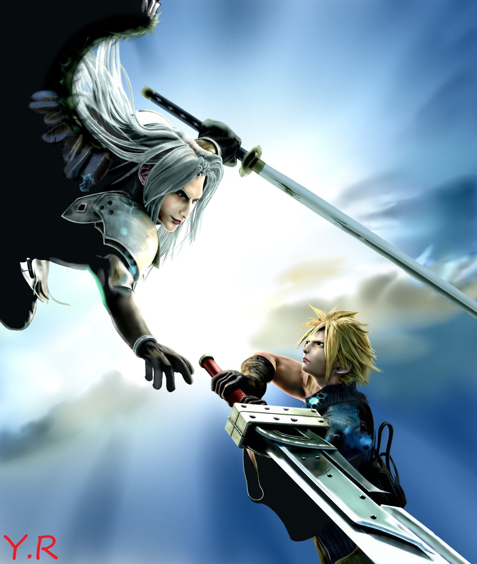 1926x2277 Cloud vs. Sephiroth by Yuuri - Final Fantasy VII Cloud / Sephiroth