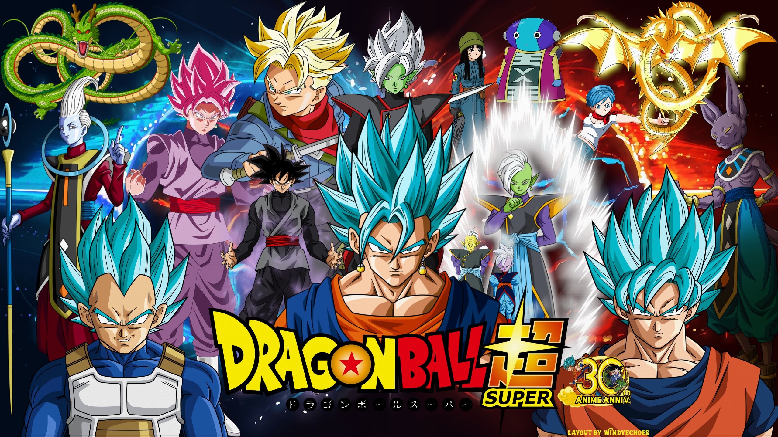 2560x1440 Anime - Dragon Ball Super Whis (Dragon Ball) Shenron (Dragon Ball) Zarama