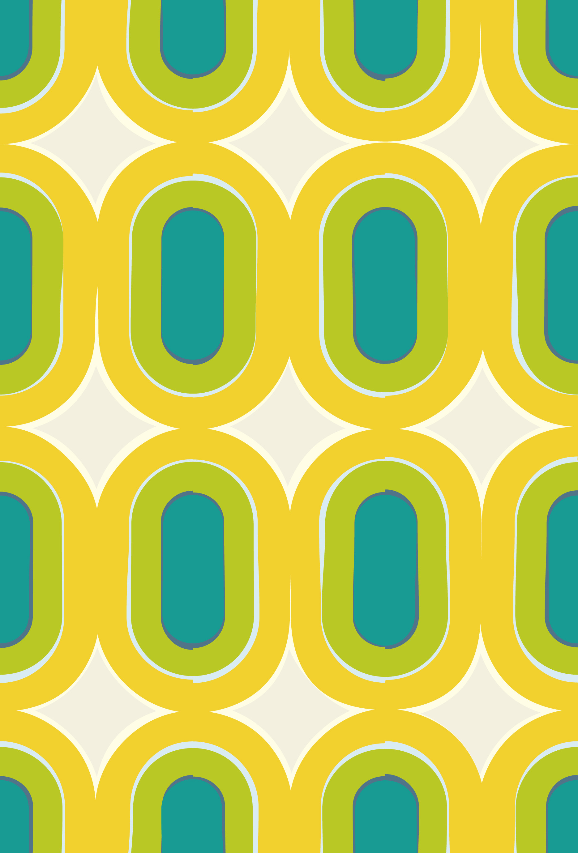 1869x2759 70s Mod Geometric Yellow Turquoise Lime pattern