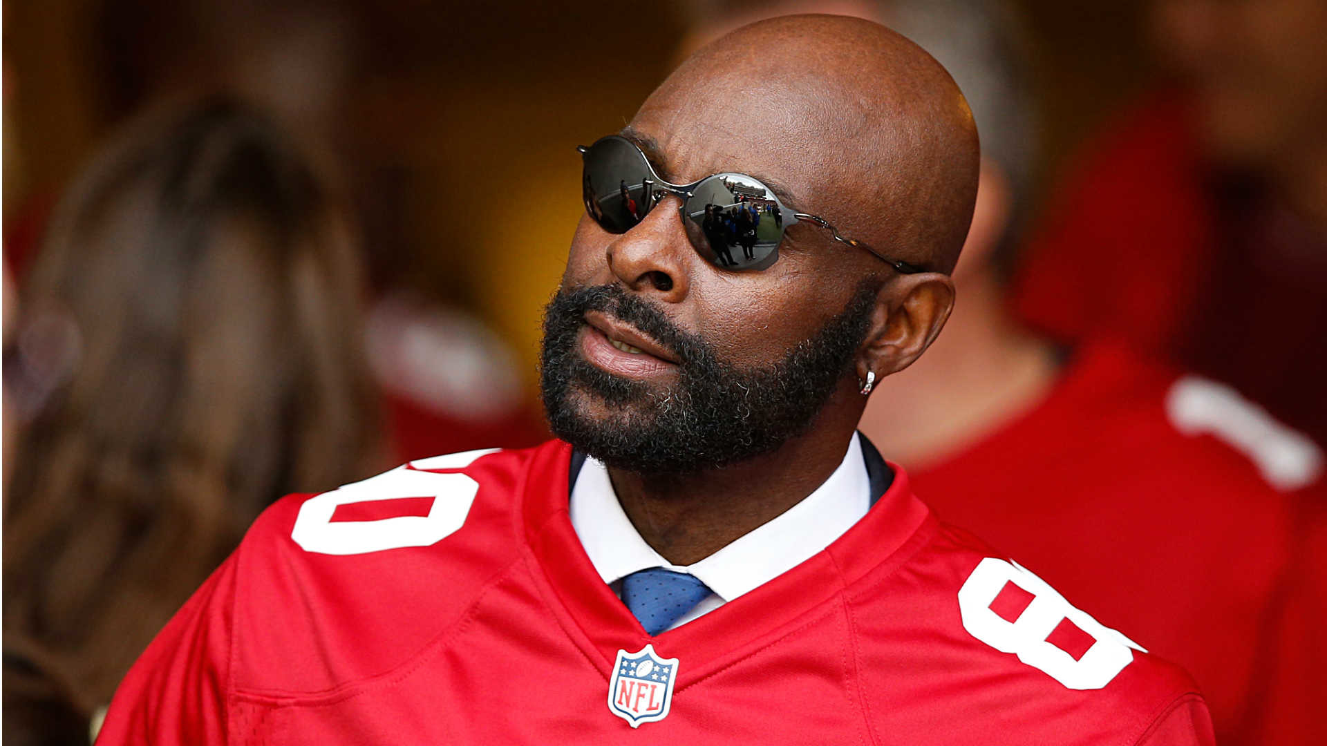 1920x1080 Jerry Rice causes controversy after wearing Popeyes helmet with chicken  facemask | NFL | Sporting News