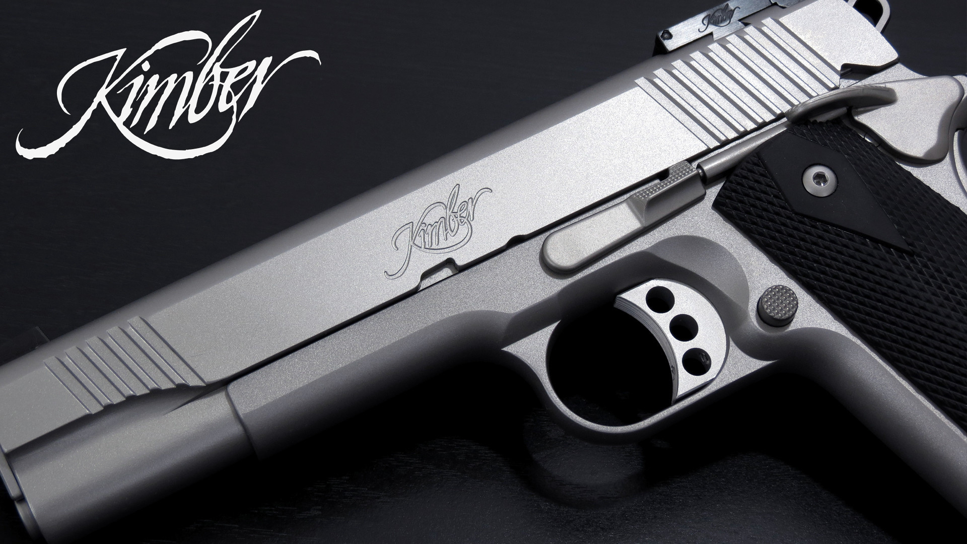 1920x1080  Weapons - Kimber Ultra Carry Ii Pistol Kimber Steel Dark Gun  Pistol Logo Wallpaper