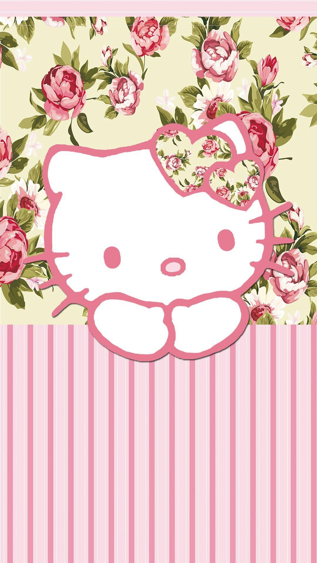 1080x1920 hello kitty, floral, and flowers image