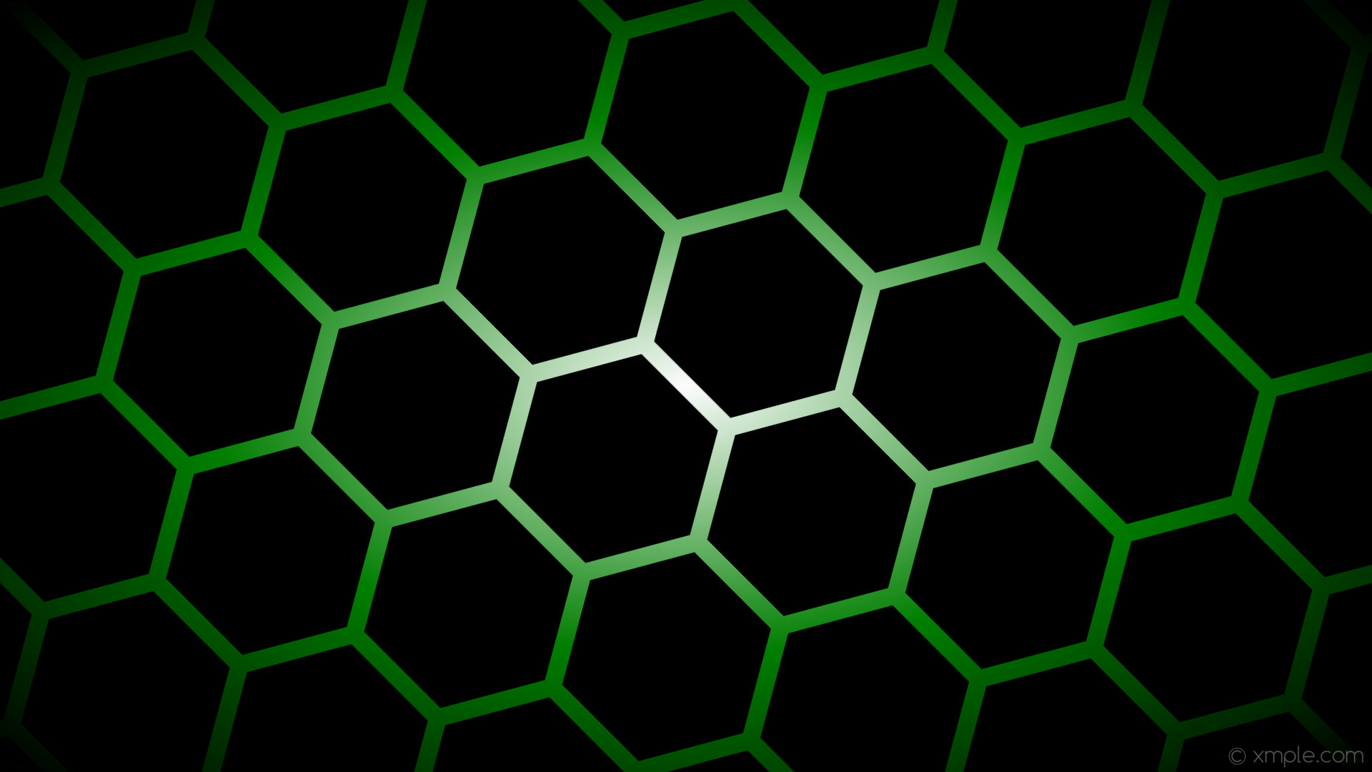 1920x1080 wallpaper glow hexagon green gradient white black #000000 #ffffff #008000  diagonal 45Â°