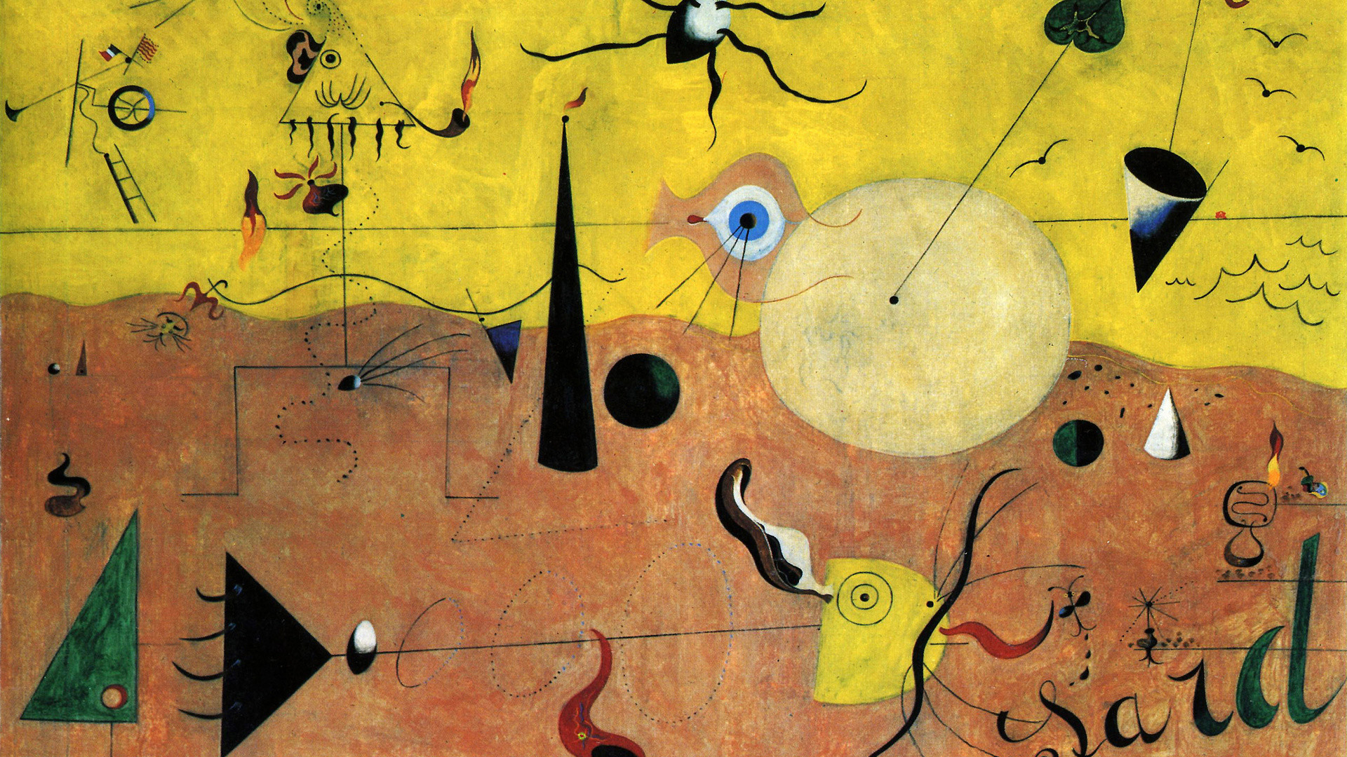 1920x1080 Joan Miro Art Paintings, Paintings, Arts, Surrealism, Contemporary Art,  Catalan Landscape