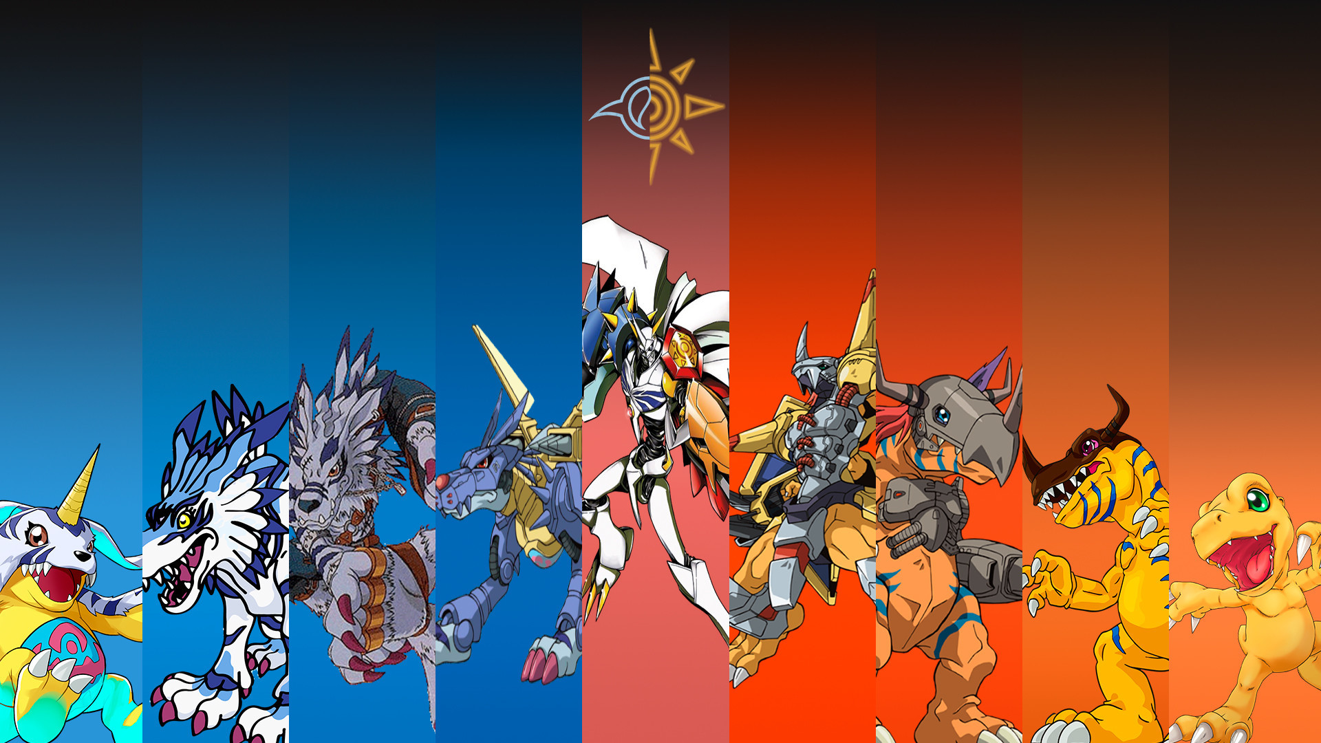 1920x1080 Wanted a Digimon wallpaper for my work computer, so I made one