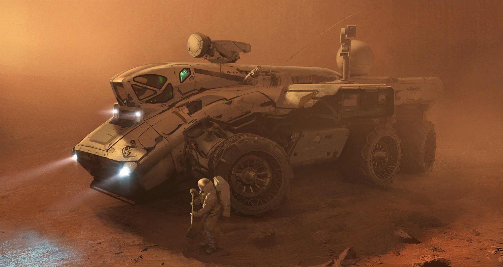 2029x1080 expedition fiction mars all-terrain vehicle rover astronauts astronauts  storm sand