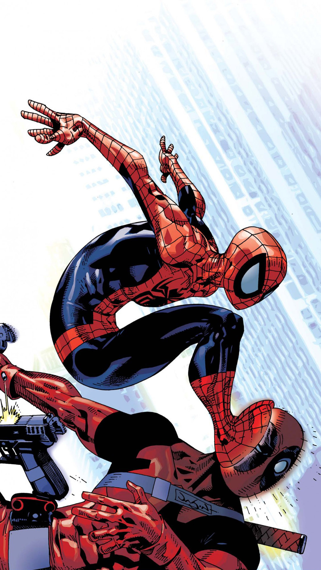 1080x1920 Spider-Man vs Deadpool Wallpaper