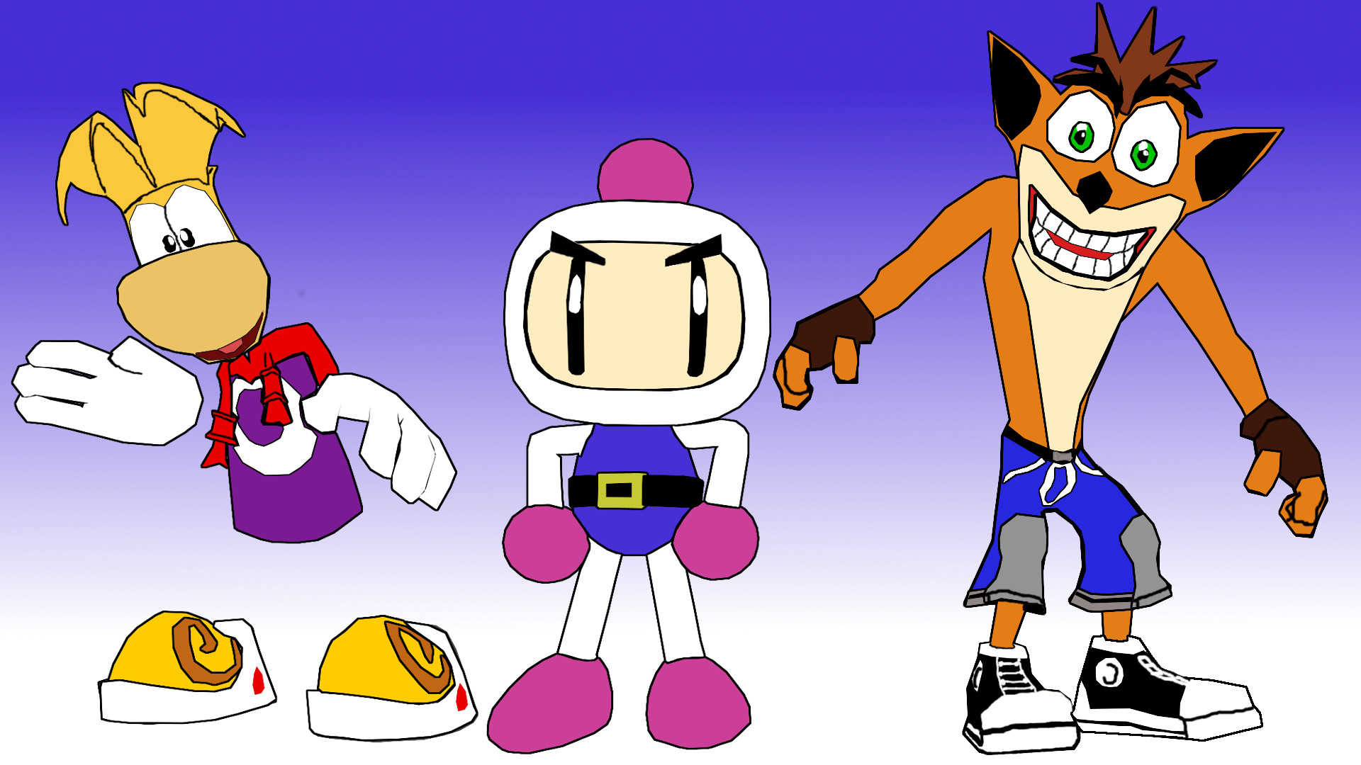 1920x1080 ... Favorite characters Rayman Bomberman and Crash by kongzillarex619
