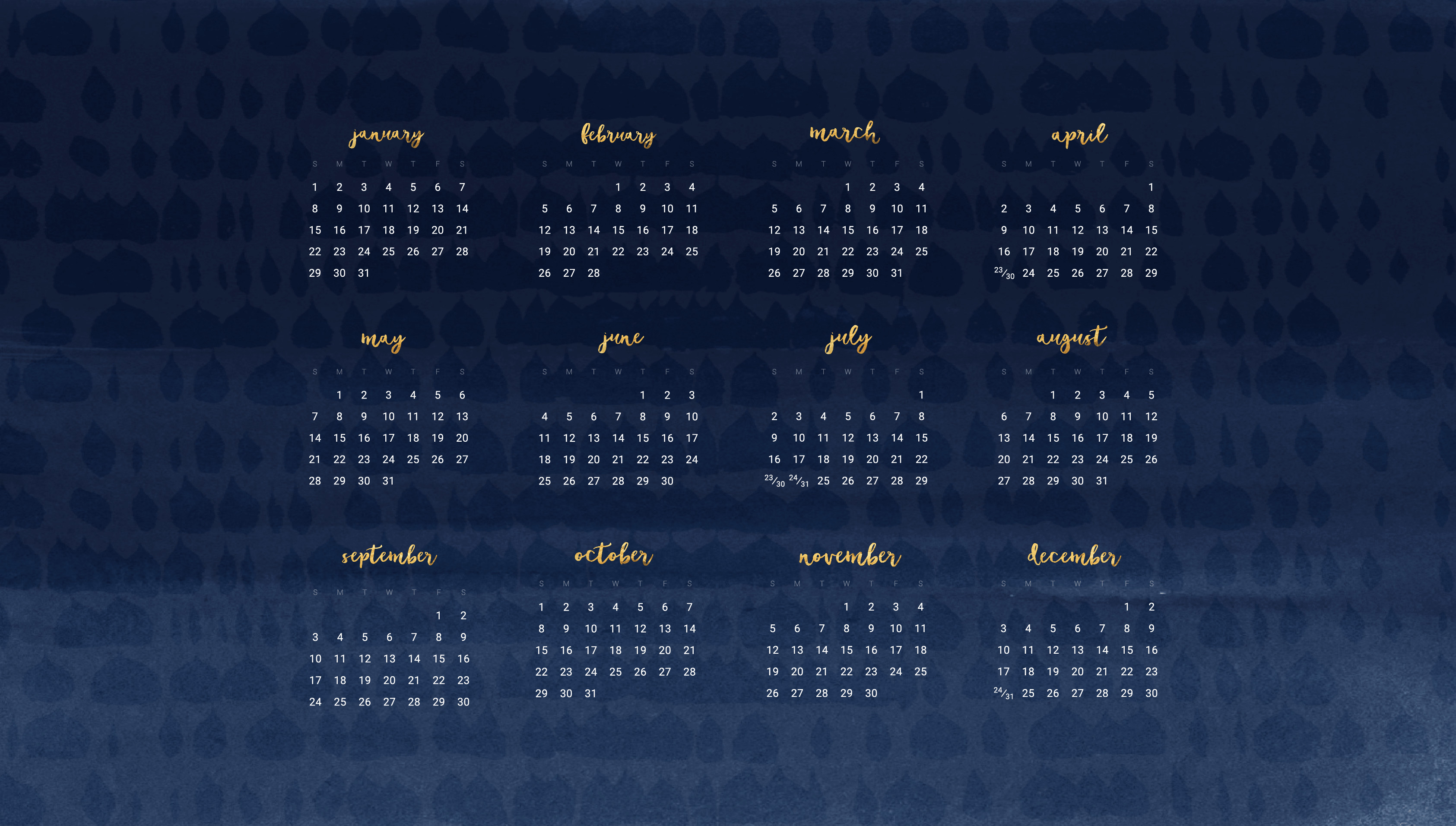 3371x1913 Free 2017 desktop wallpaper calendars