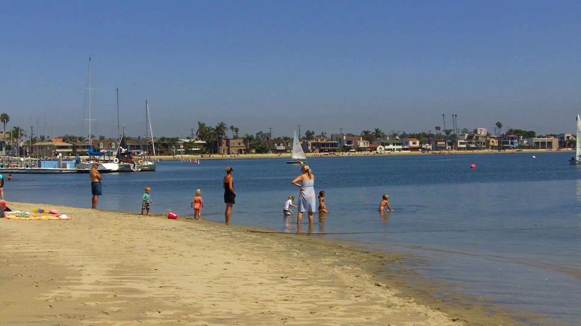 1920x1080 Mothers And Toddlers Swim In Alamitos Bay- Long Beach CA Stock Video  Footage - VideoBlocks