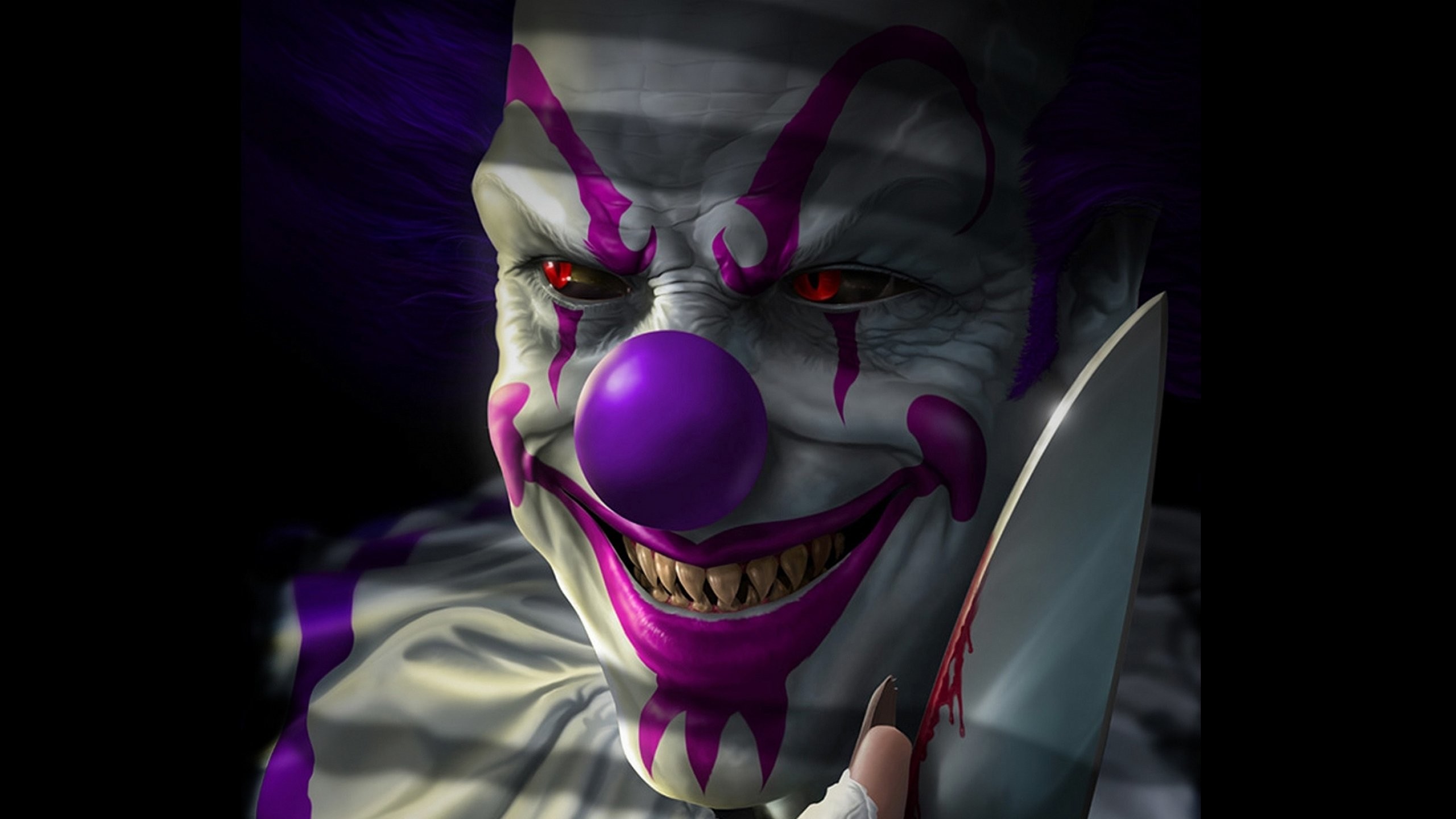 2560x1440 Scary Clown Wallpaper Free