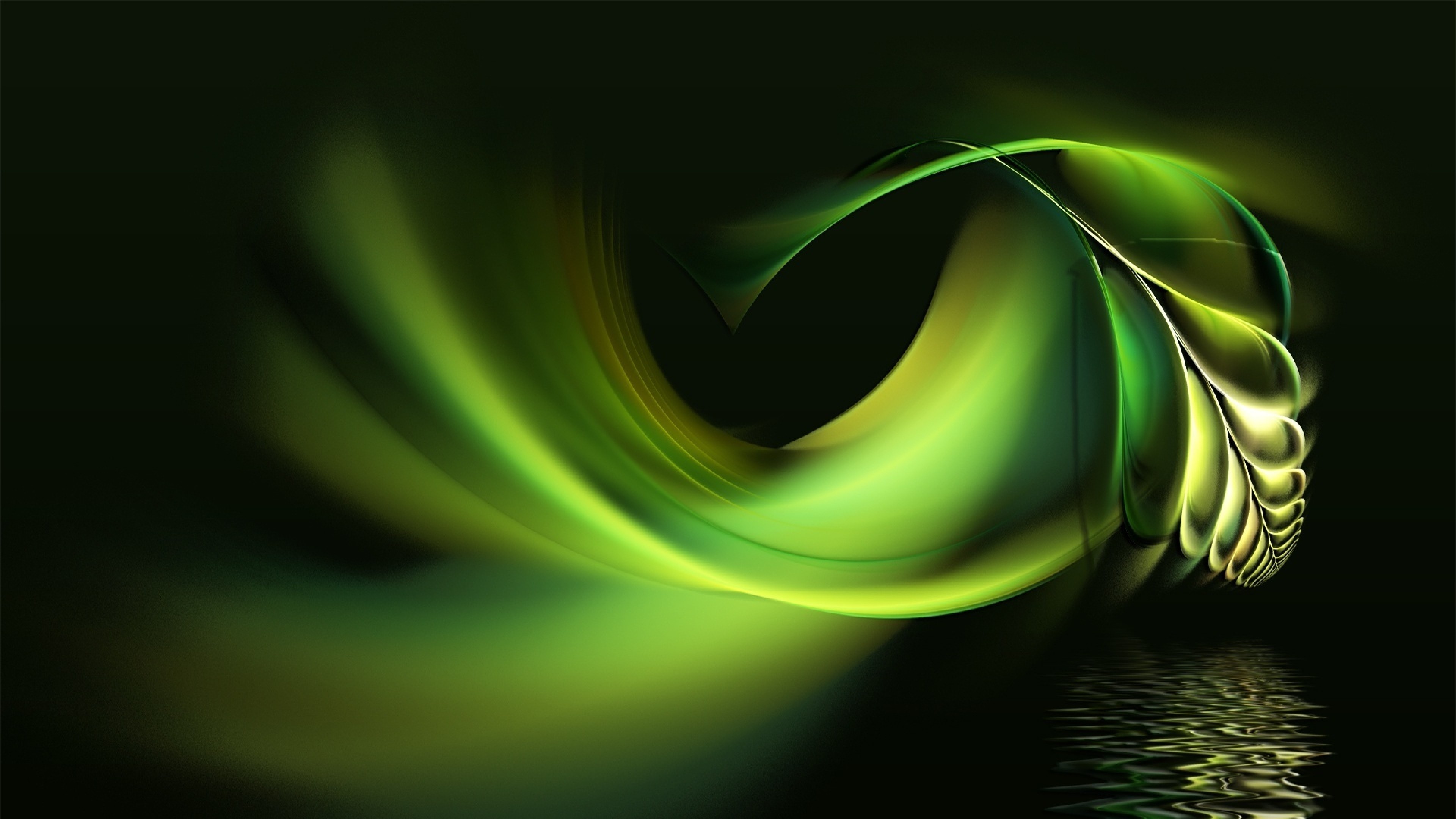 3840x2160 Preview wallpaper black, white, abstract, pen, water, green 