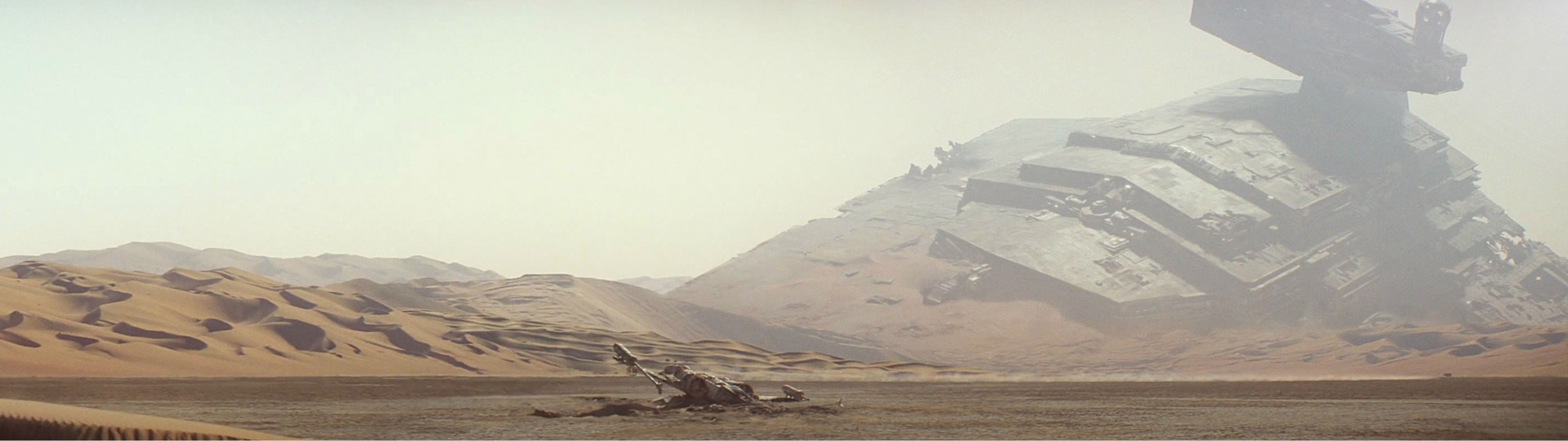 3840x1080 [5760x1080][] Spliced-together Crashed Star Destroyer Scene  (source in comments) : multiwall