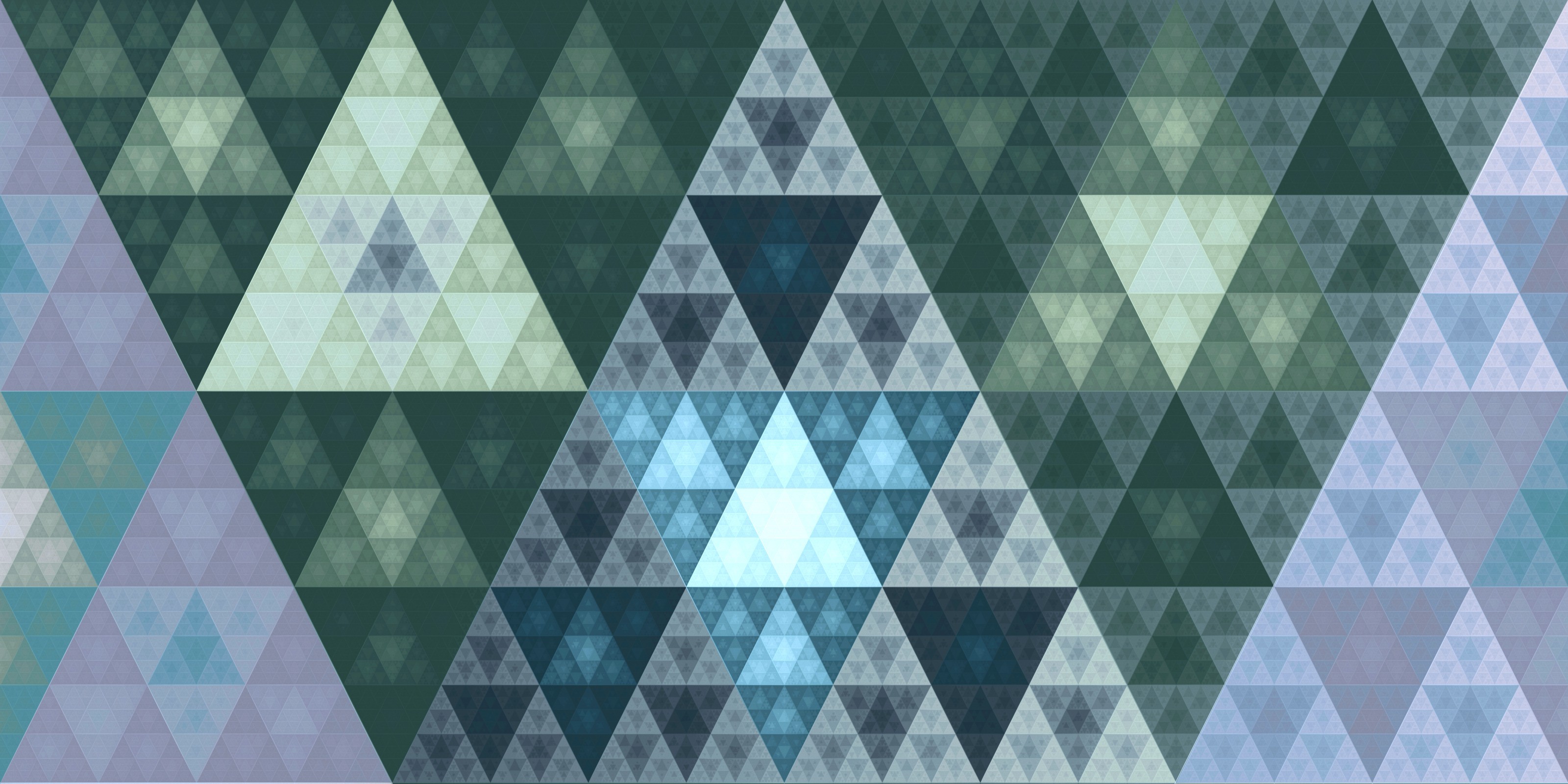 3200x1600 General  fractal Apophysis golden ratio Fibonacci sequence  triangle digital art 3D abstract