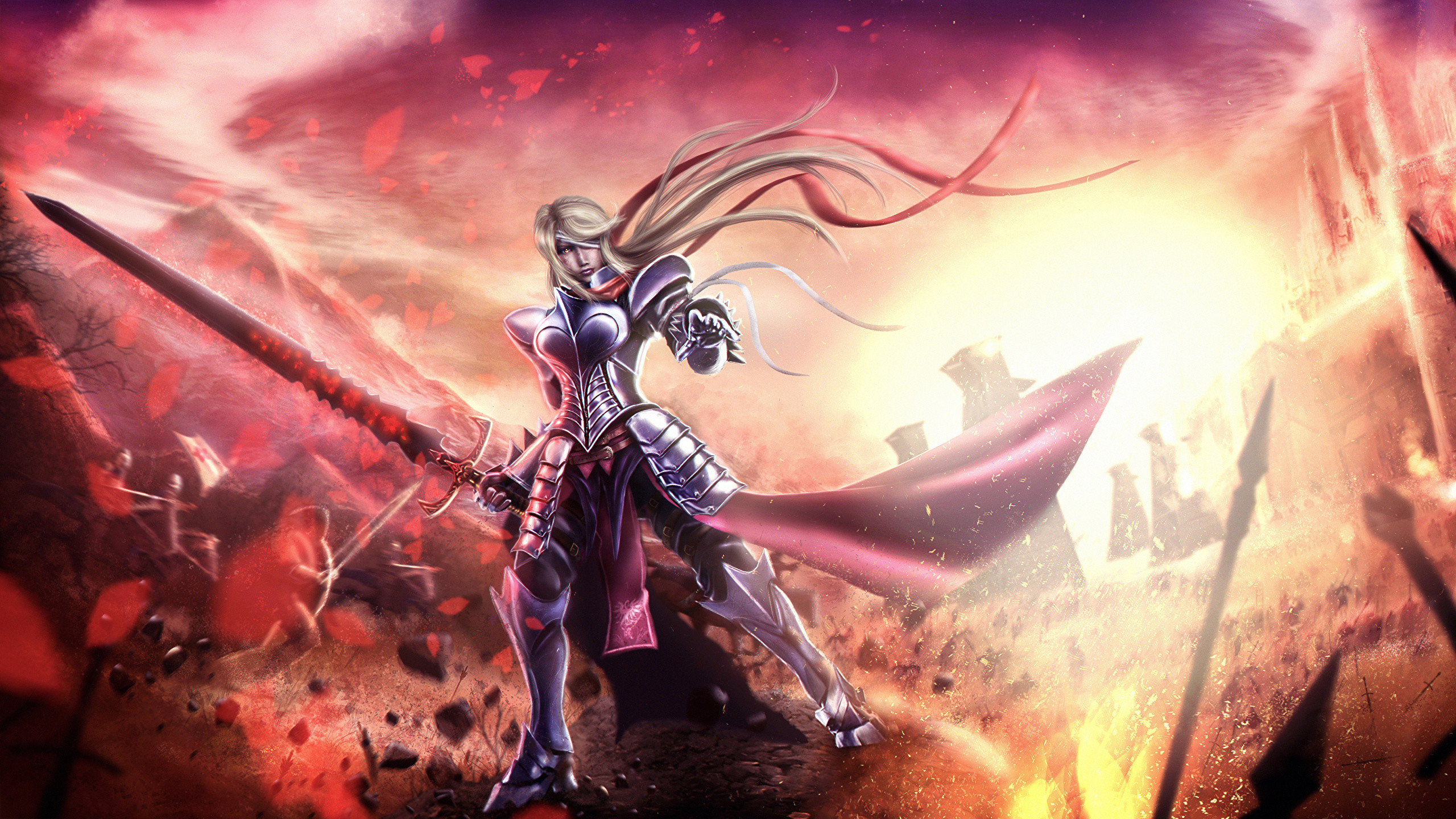 2560x1440 Wallpapers Swords armour Knight Warriors Anime Fantasy  Armor