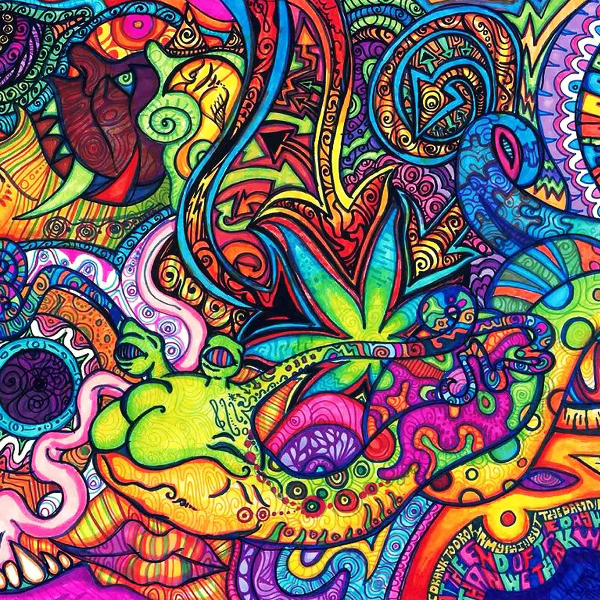 2048x2048 Hippie Slug Marijuana Leaf Abstract x