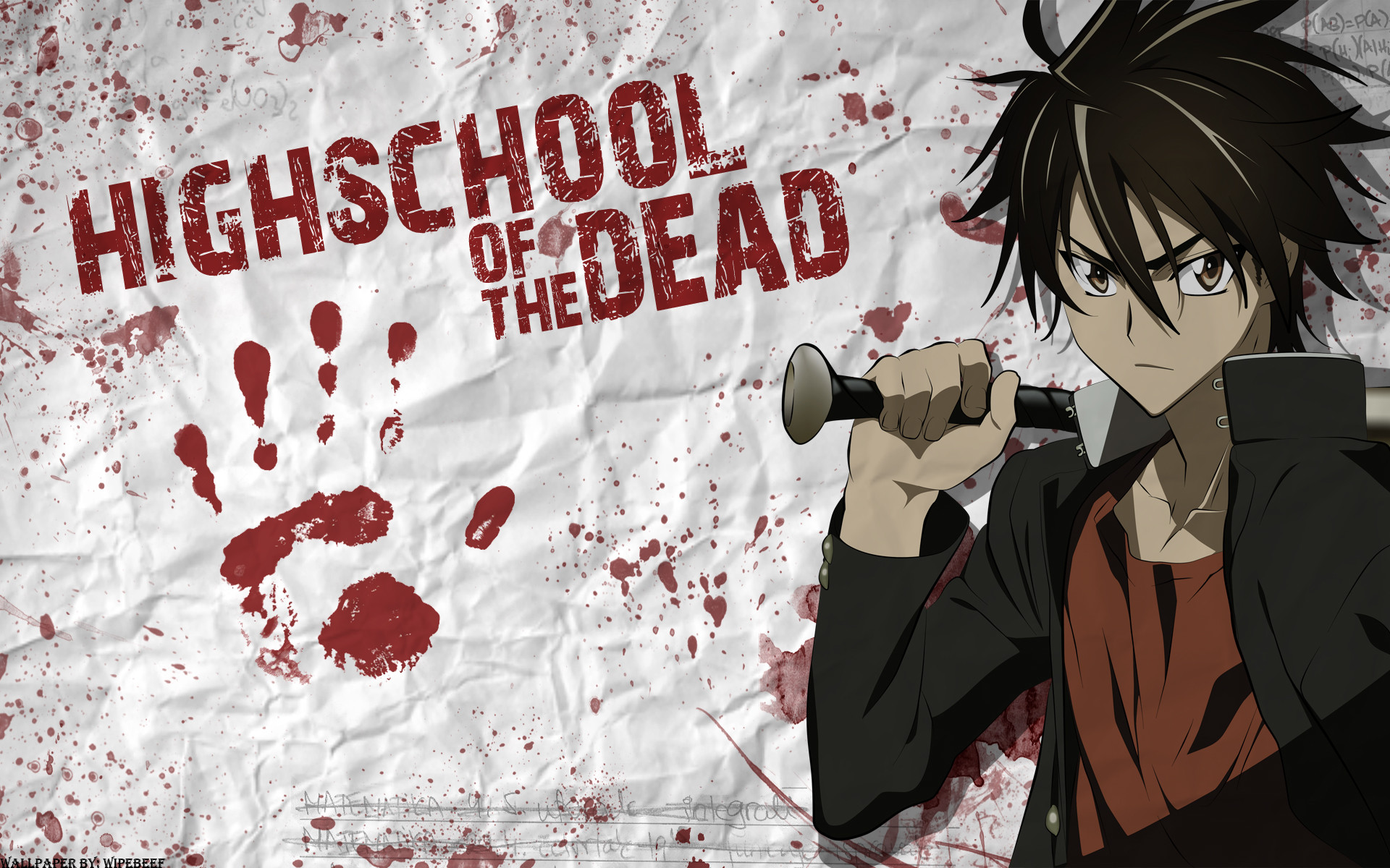 1920x1200 Anime - Highschool Of The Dead Takashi Komuro Blood Undead Wallpaper