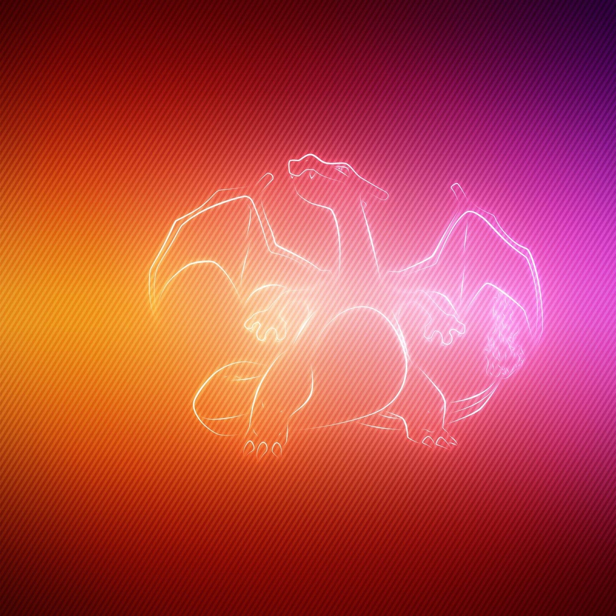 2048x2048  Wallpaper dragon, wings, pokemon, charizard