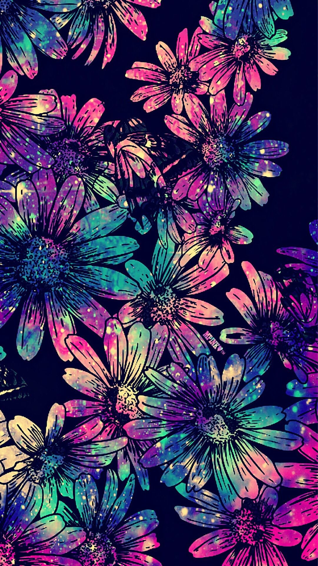 1081x1920 Blue Flowers Galaxy Wallpaper #androidwallpaper #iphonewallpaper #wallpaper  #galaxy #sparkle #glitter #lockscreen #pretty #pink #cute #girly #flowers  #neon ...