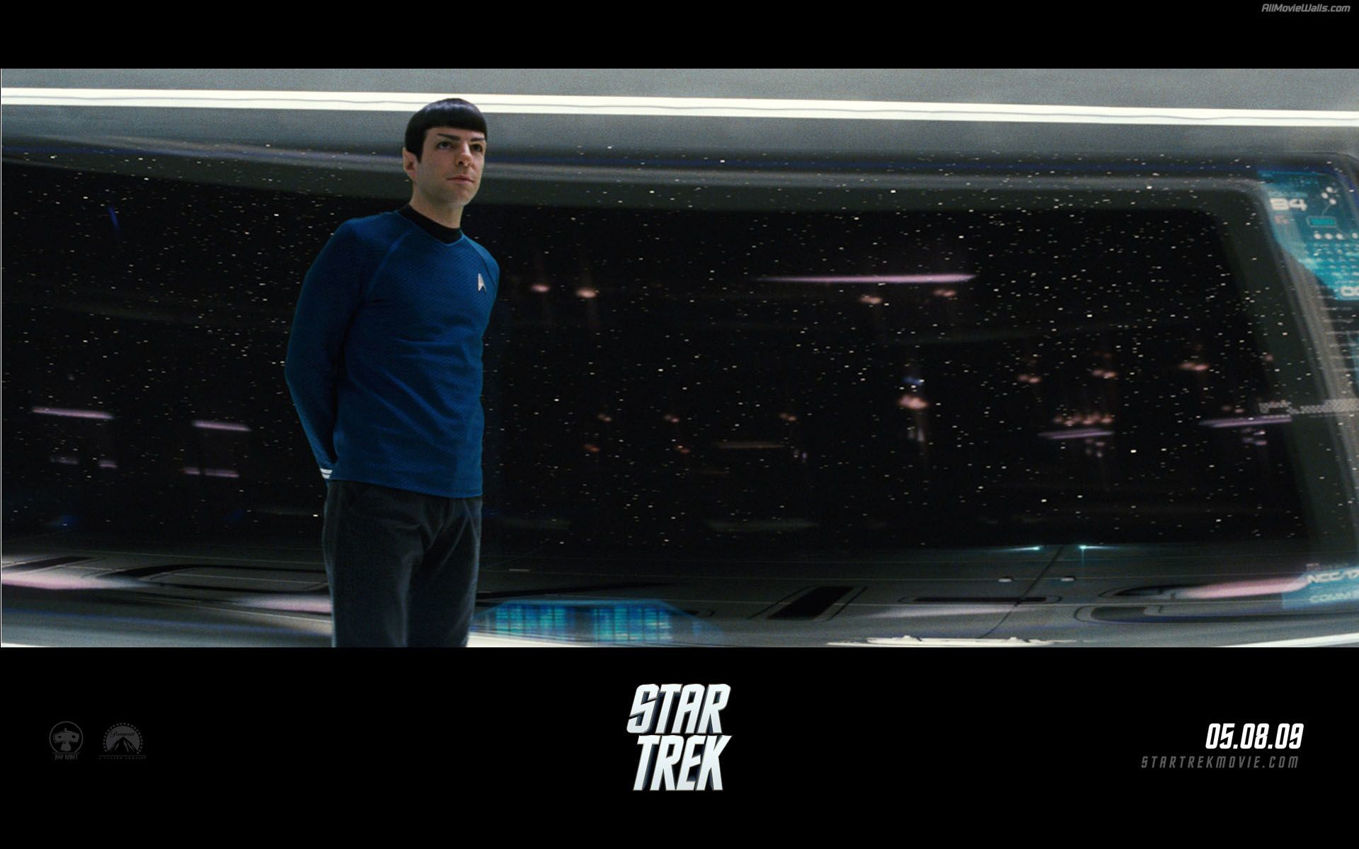 1920x1200 Spock Standing In Starship Bridge Poster Wallpaper 
