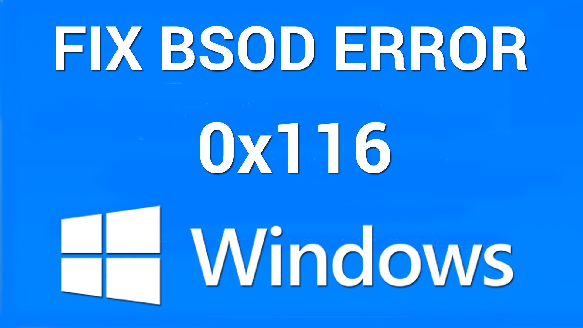 1920x1080 How to Fix Blue Screen of Death Stop Error 0x00000116 Windows 7 - YouTube