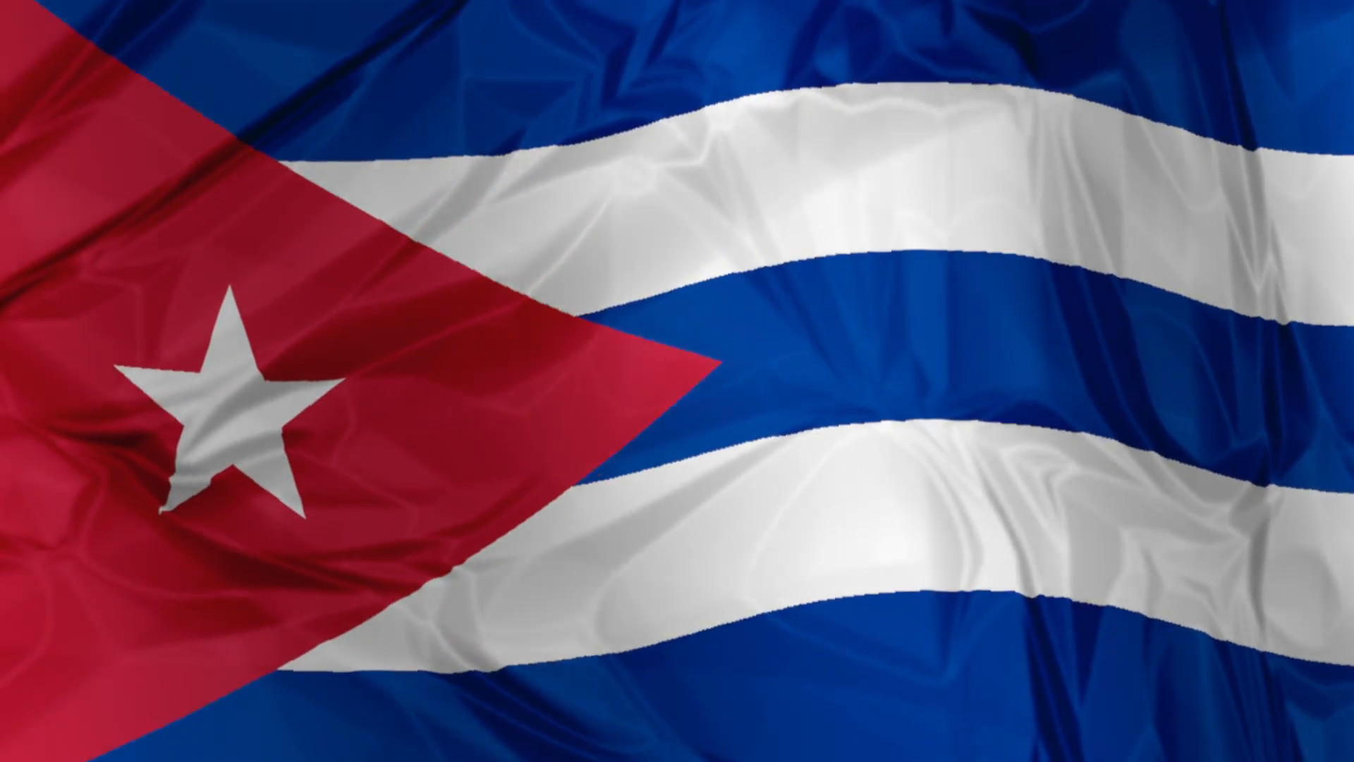 1920x1080 3D waving Cuba flag background red, blue and white colors, Latin America  Caribbean