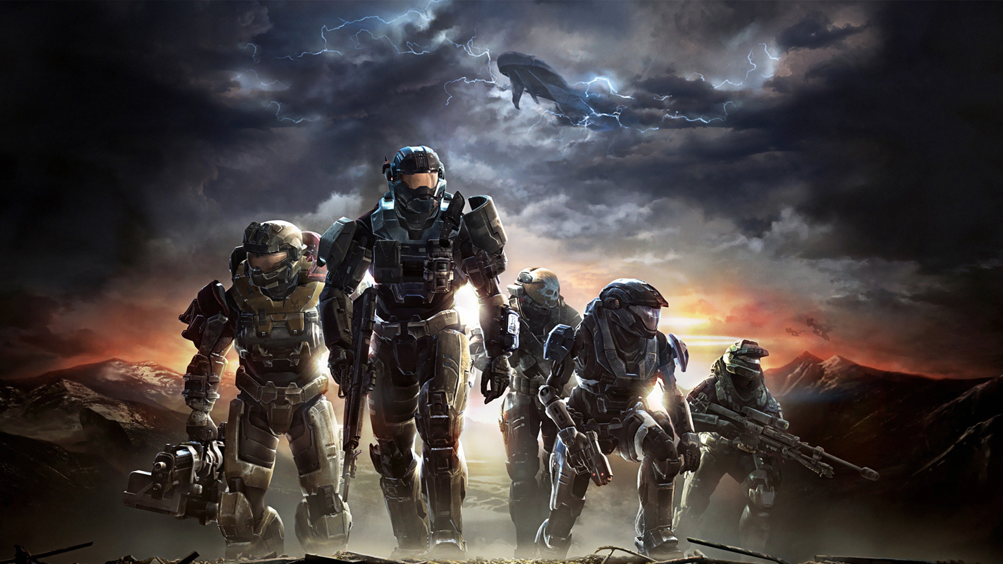 3840x2160 Download Wallpaper  halo soldiers sky clouds mountains 4K 