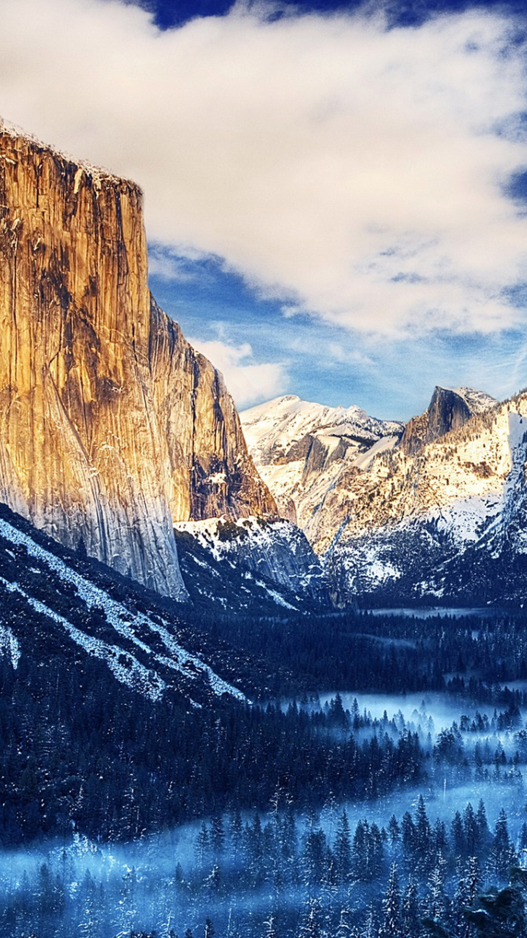 1080x1920 Yosemite National Park Winter Landscape iPhone 6 Plus HD Wallpaper