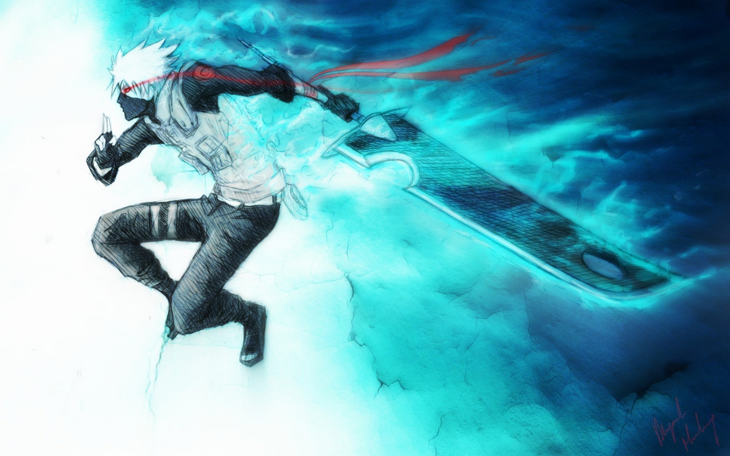 2560x1600 Naruto Shippuden Klinge Blitz kakashi hatake Schwerter Hintergrundbild