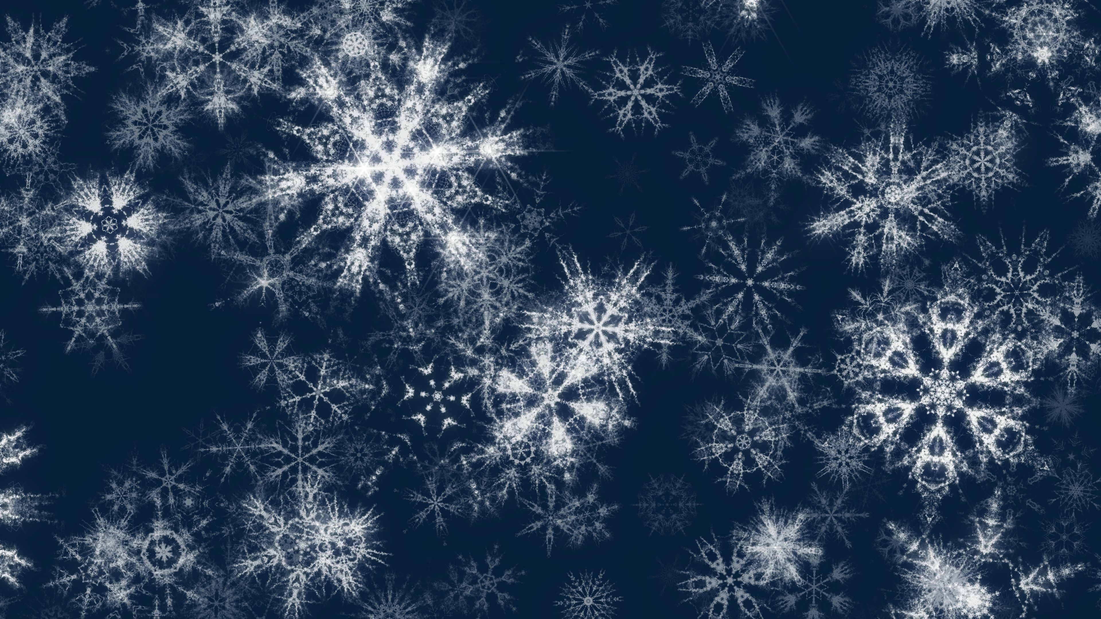 3840x2160 'Pretty Snow 2' - Glittering Christmas Snowflakes Motion Background  Loop-Sample2