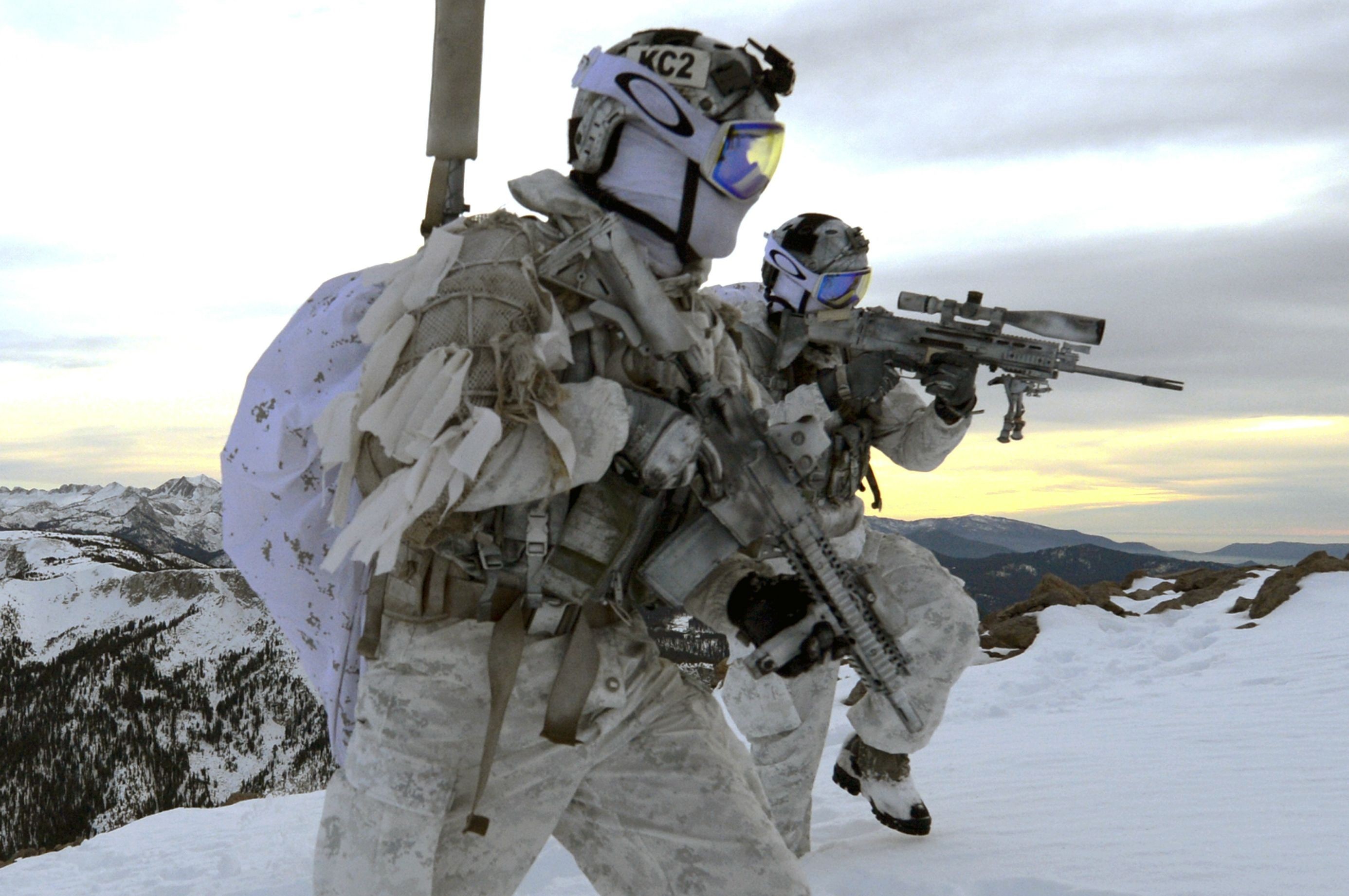 2772x1842 People  military Navy SEALs winter snow Mk 18 Mod 0 FN SCAR